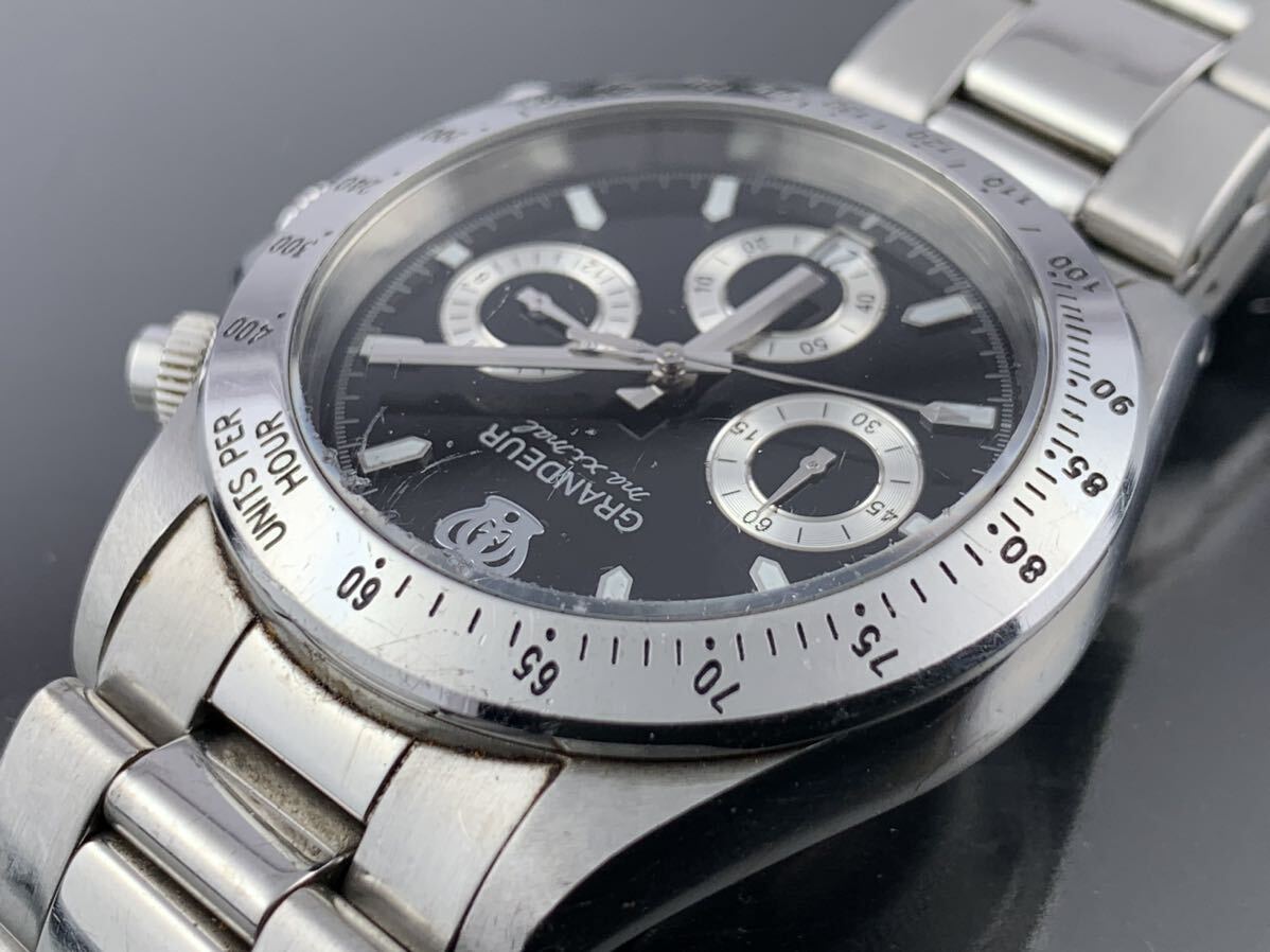 [A1303]1円～☆メンズ腕時計 クォーツ クロノグラフ グランドール GRANDEUR OSC026 動作品の画像5