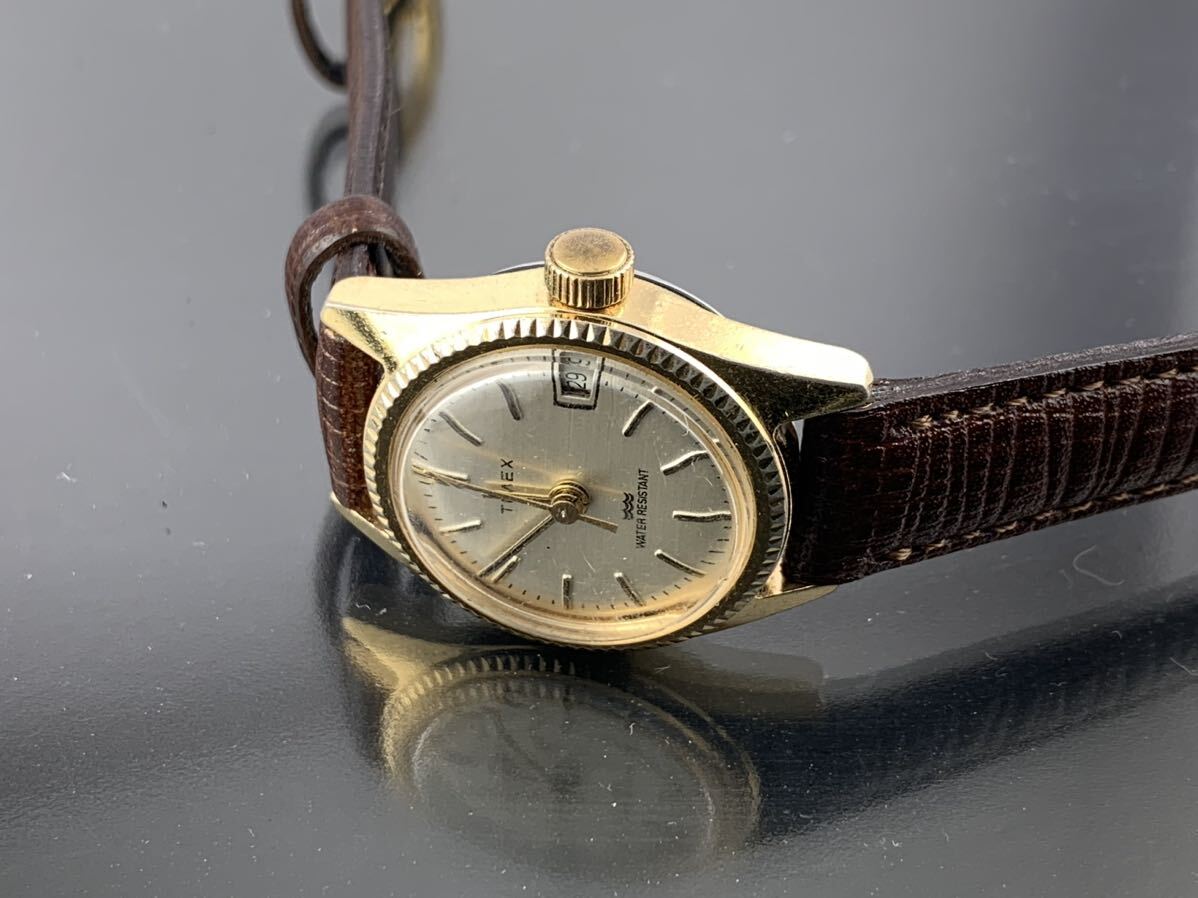 [A1303]1 jpy ~* lady's wristwatch hand winding machine Timex TIMEX operation goods 