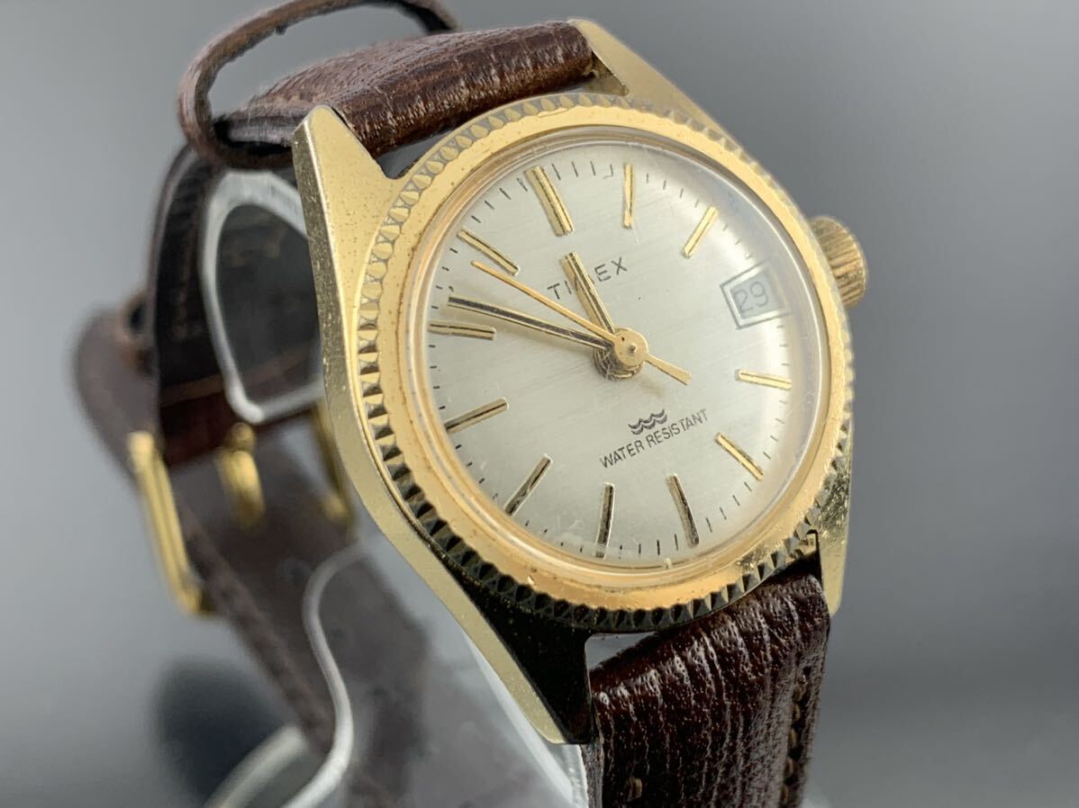 [A1303]1 jpy ~* lady's wristwatch hand winding machine Timex TIMEX operation goods 