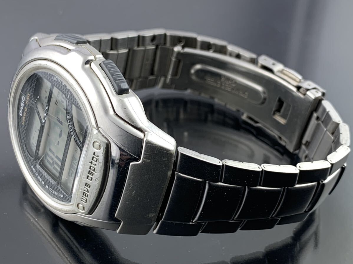 [A1603]電波時計 1円～☆メンズ腕時計 カシオ CASIO ウェーブセプター マルチバンド5 WV-58J 動作品の画像9