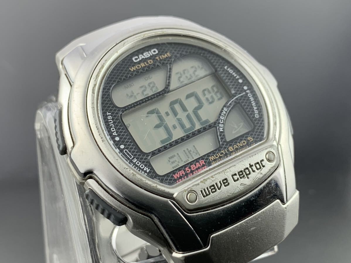 [A1603]電波時計 1円～☆メンズ腕時計 カシオ CASIO ウェーブセプター マルチバンド5 WV-58J 動作品_画像2