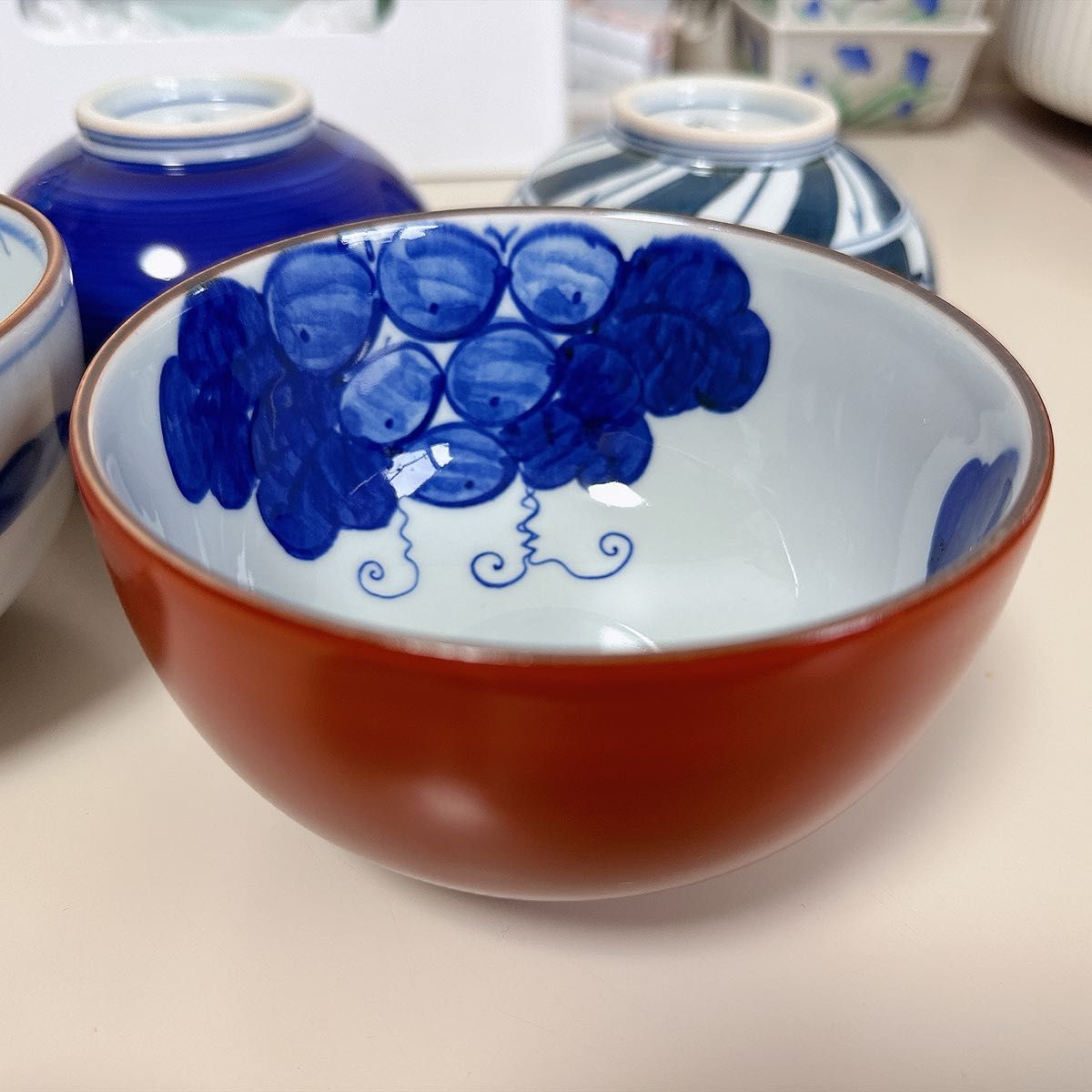 【彩窯】お茶碗　麺類 ご飯もの うどん そば 多目的に使えるどんぶり 深鉢 和食器 5枚　食器  陶器
