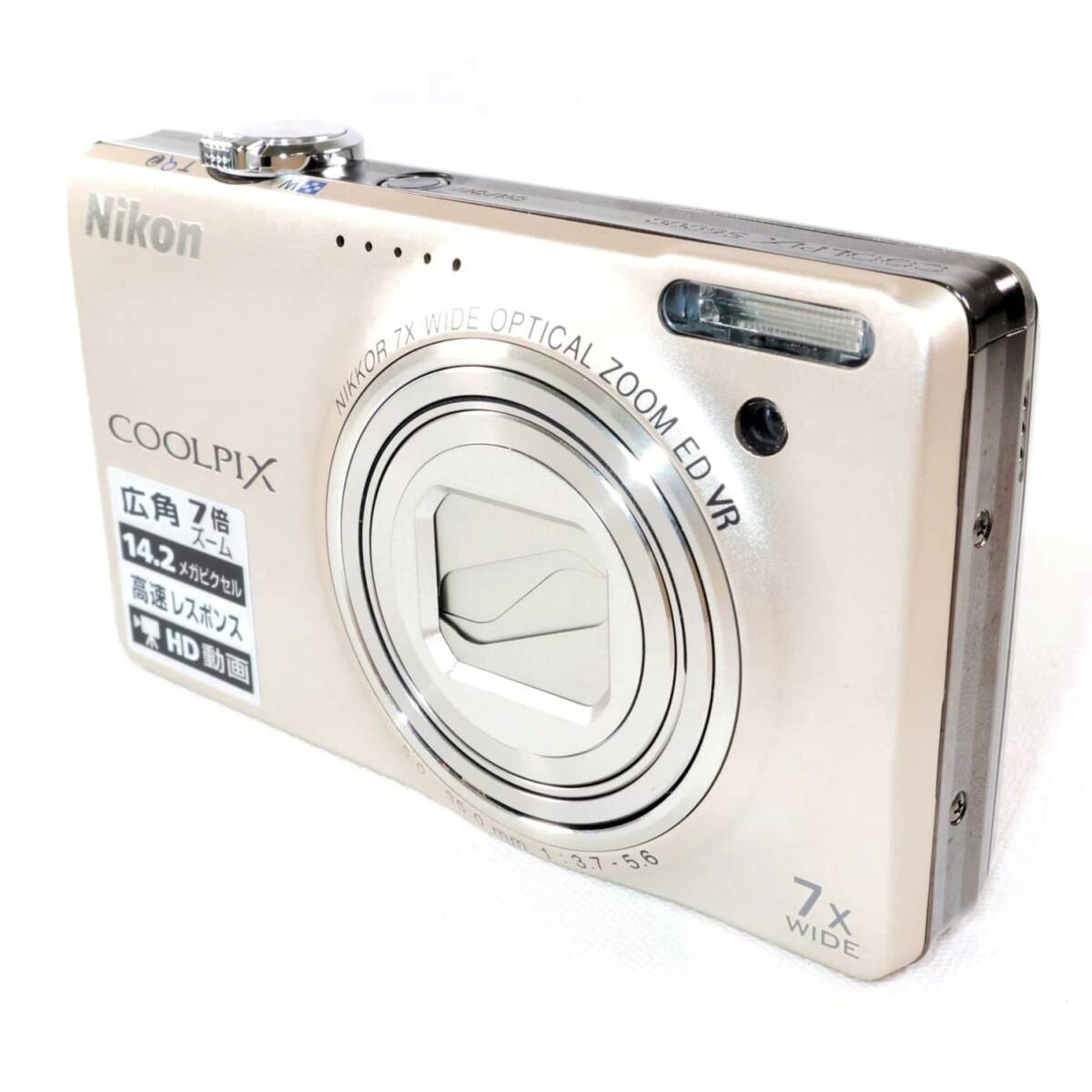 訳あり 《新品級》デジカメ ニコン NIKON COOLPIX S6000 シャンパンシルバー コンパクトデジタルカメラ コンデジ クールピクス k2563-2_画像2