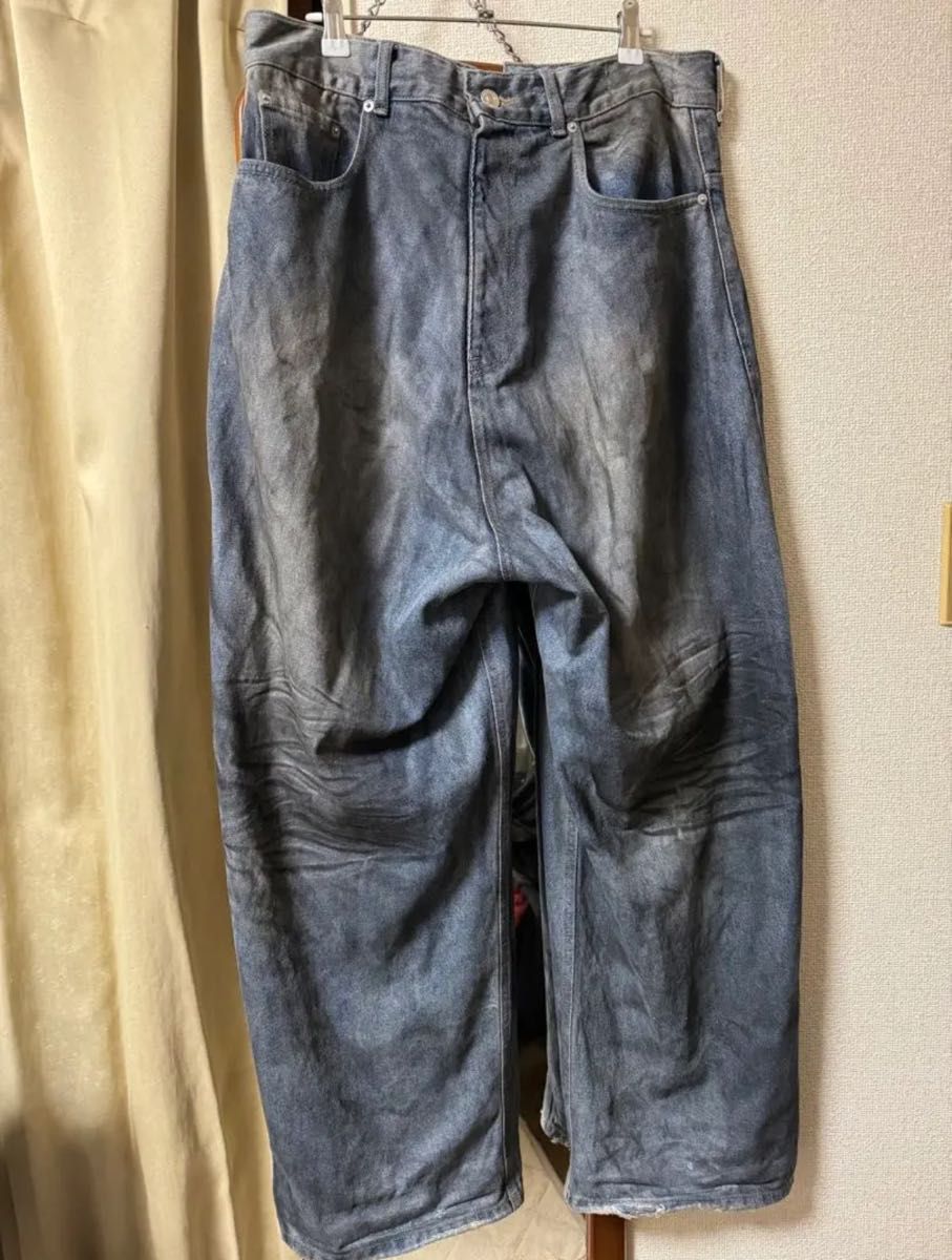 project G/R ヴィンテージ加工 バギー反転デニムパンツ サイズ1 project G/R ヴィンテージ加工 バギー反転デニムパンツ サイズ1
