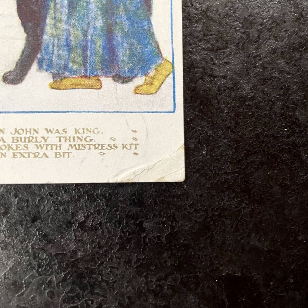 Millicent Sowerby ミリセント・サワビー ★ イギリス アンティーク ポストカード 1920年消印 クリスマス プラムプディング 女性 猫 絵葉書の画像3