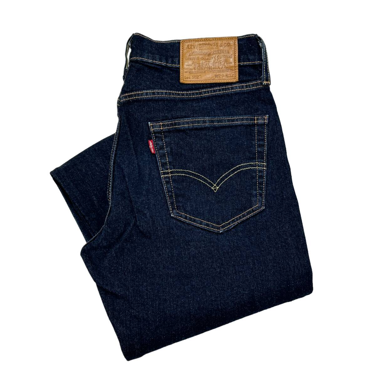 LEVI'S リーバイス 502 ストレッチ ジーンズ 29 濃紺 メンズ BIGE イエローステッチ リーバイストラウスジャパン 復刻 24-0328の画像1