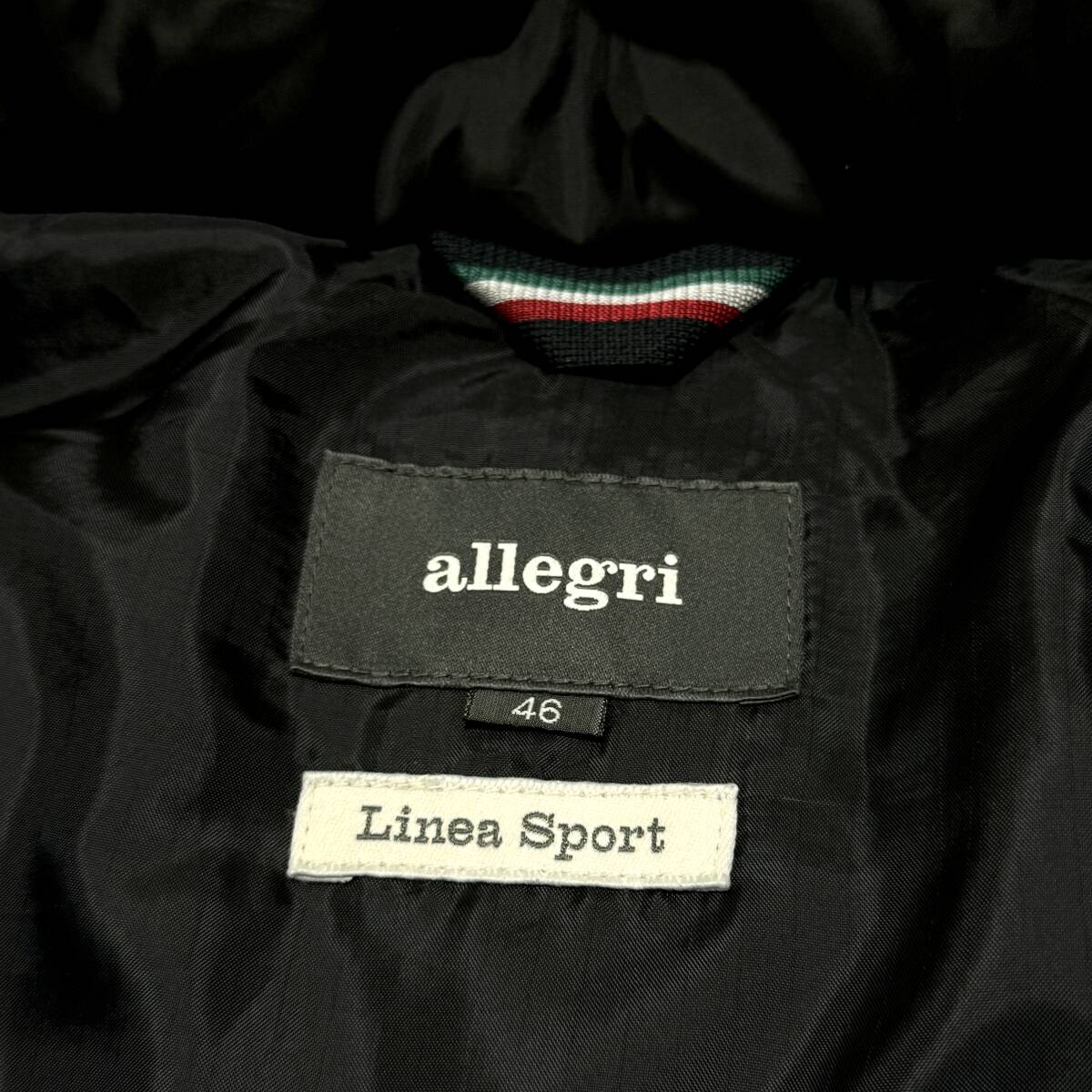 allegri アレグリ Linea Sport ナイロンタフタ ダウンジャケット 46 M 青 メンズ 三陽商会 正規品 フード取り外し可 24-0409_画像3