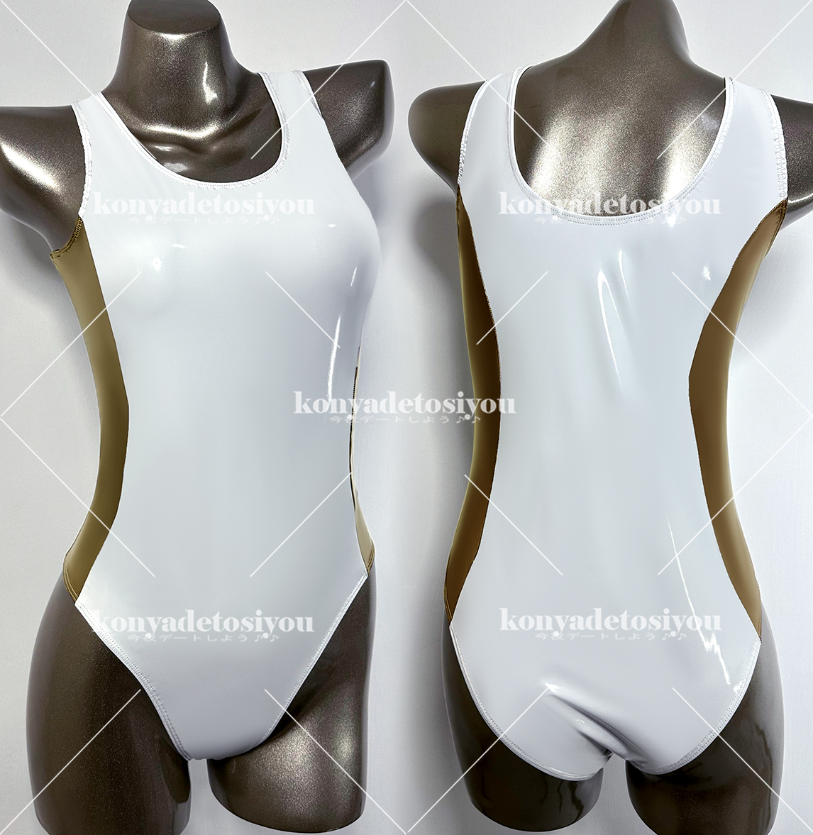 LJH23036-1 белый & золотой XL-XXL супер глянец bai цвет высокий ноги Leotard костюмированная игра купальный костюм race queen спортивная форма маскарадный костюм Event фотосъемка . костюм 