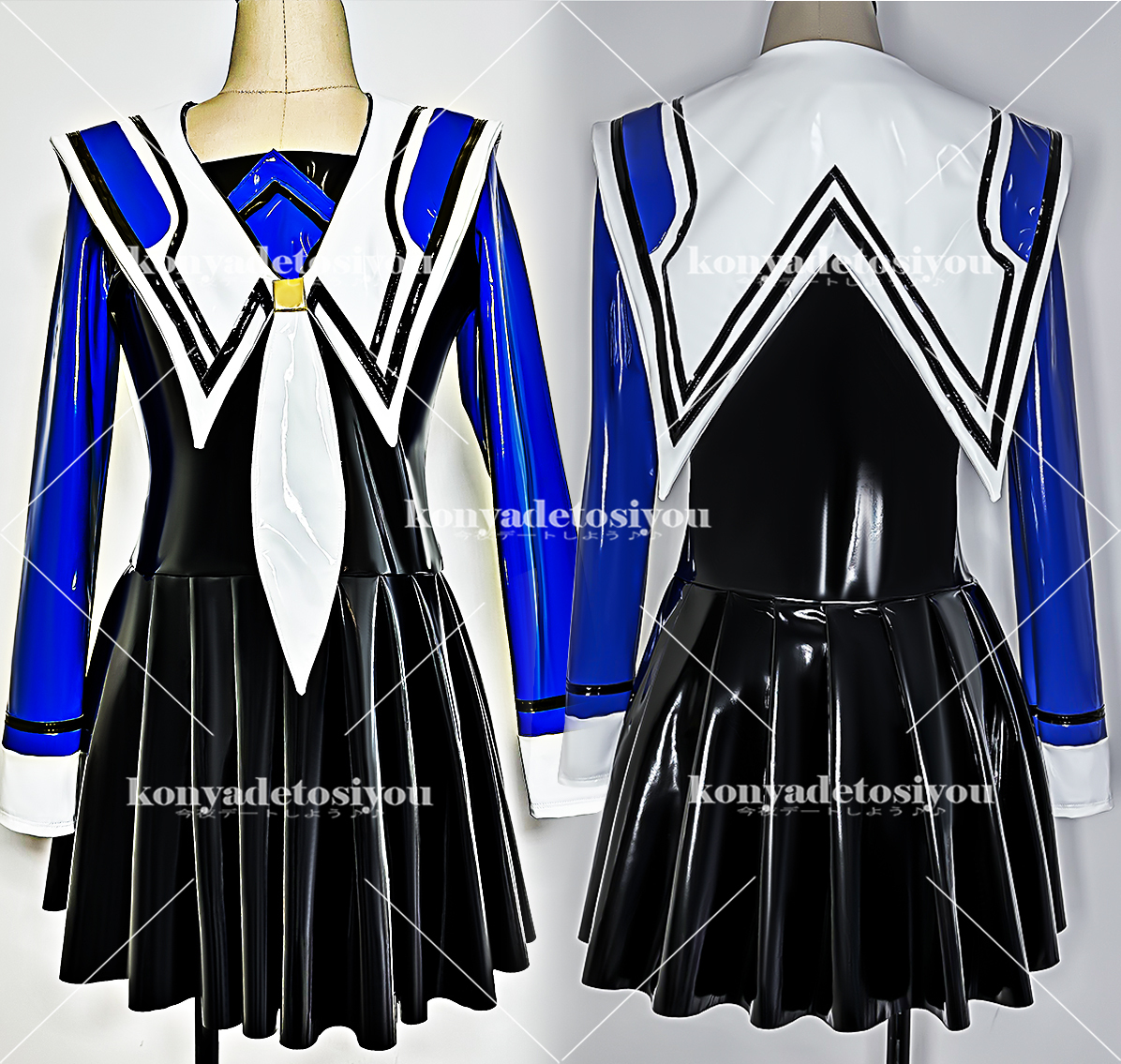 LJH23027-1 black & blue L-XL super lustre One-piece cosplay Halloween fancy dress change equipment Event costume comics anime game character 