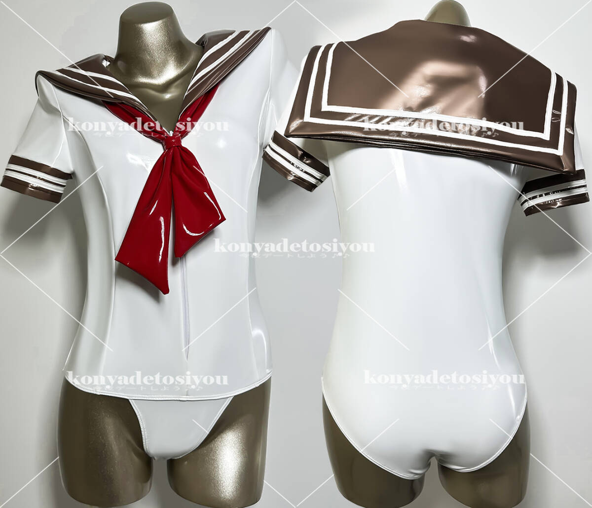 LJH23007 белый & золотой XL-XXL супер глянец симпатичный sailor способ высокий ноги Leotard костюмированная игра школьный купальник JK форма маскарадный костюм менять оборудование Event фотосъемка . костюм 