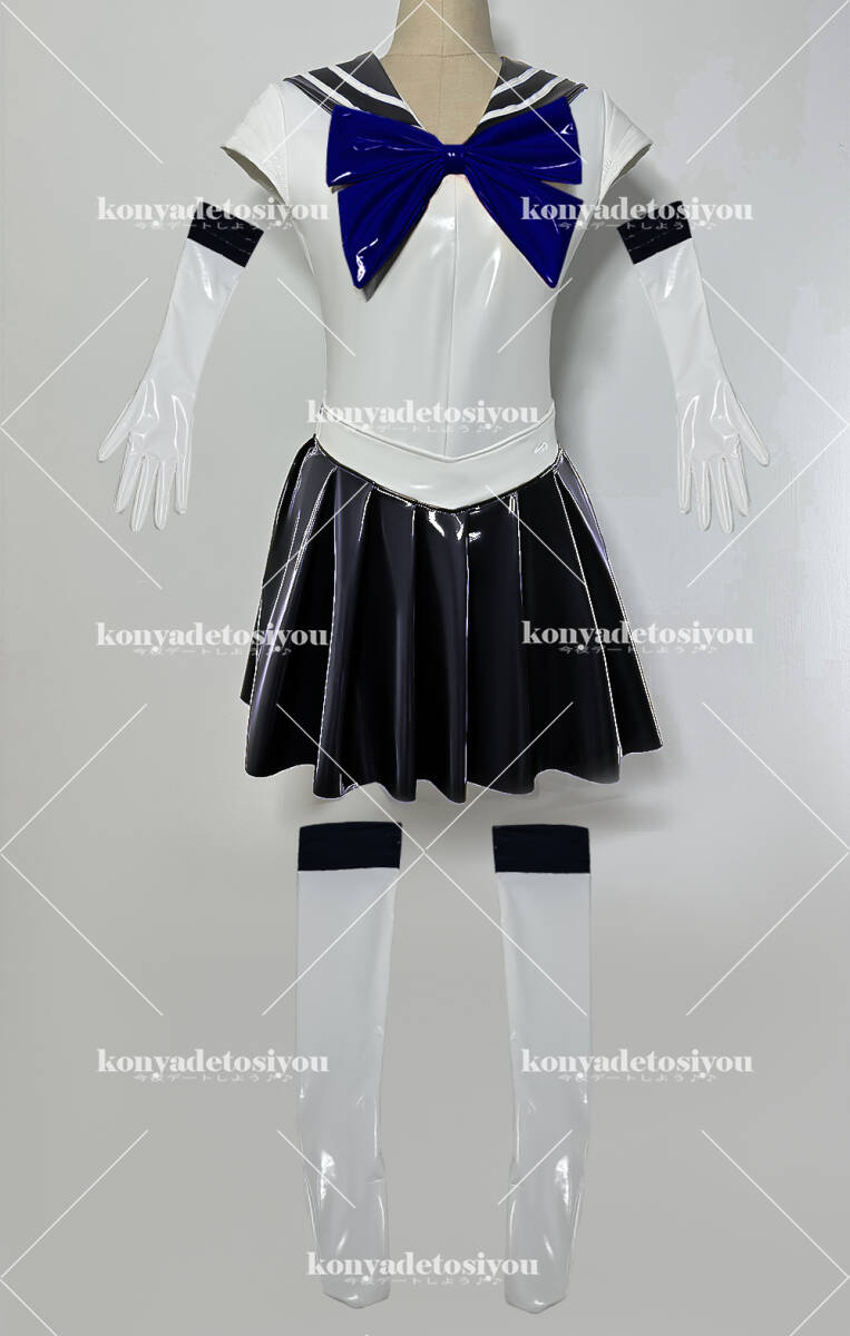 LJH24062 белый & чёрный L-XL супер глянец Прекрасная воительница Сейлор Мун костюмы маскарадный костюм Event комикс, аниме, герои игр костюм 