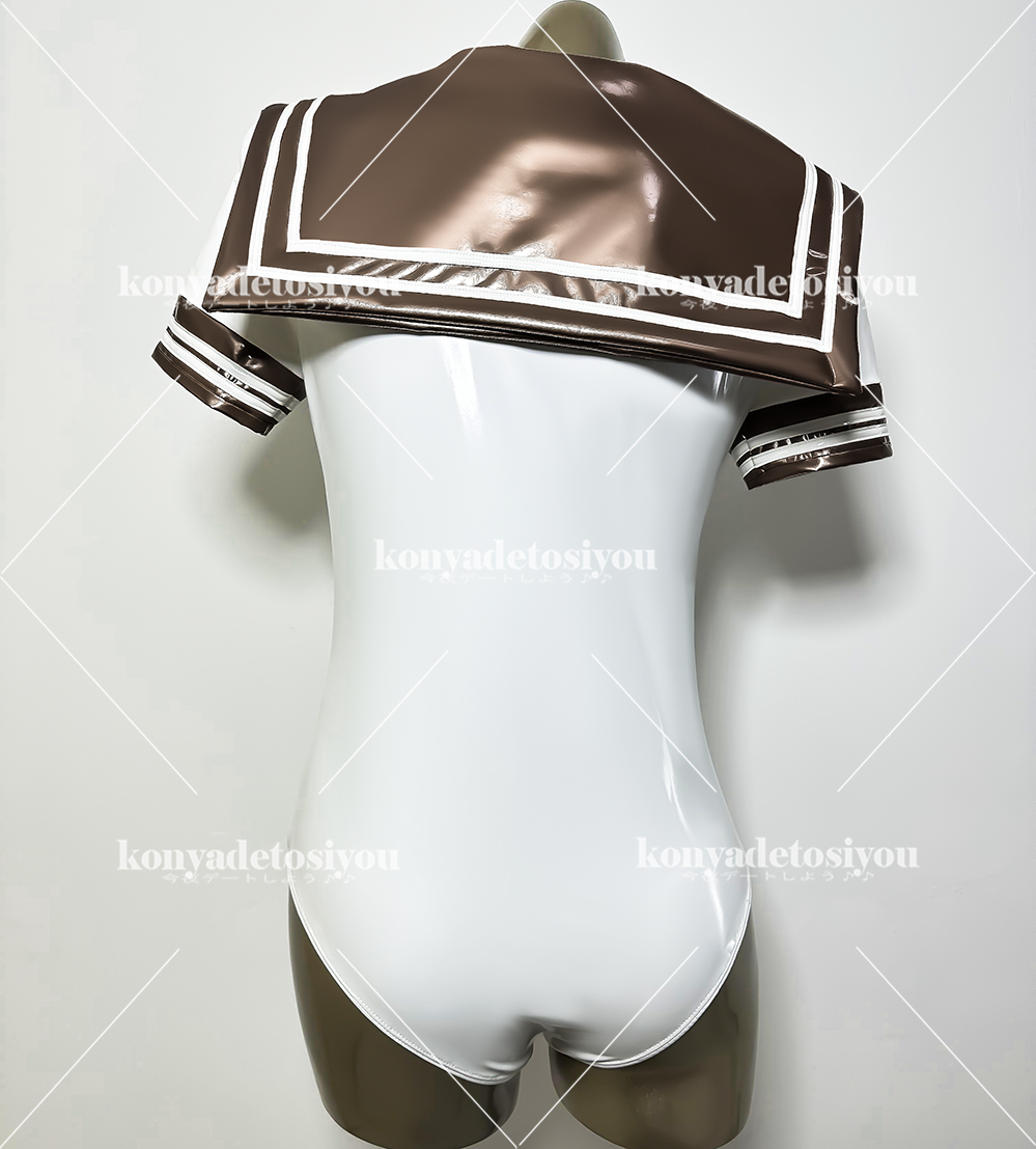 LJH23007 белый & золотой XL-XXL супер глянец симпатичный sailor способ высокий ноги Leotard костюмированная игра школьный купальник JK форма маскарадный костюм менять оборудование Event фотосъемка . костюм 