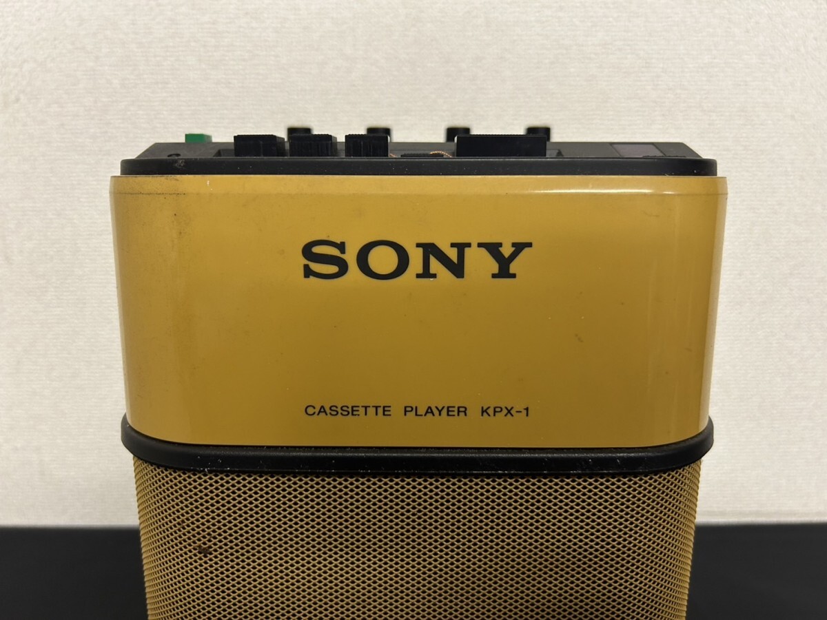 A2 SONY ソニー KPX-1 カセットデッキ イエローカラー 昭和レトロ アンティーク オーディオ機器 現状品の画像4