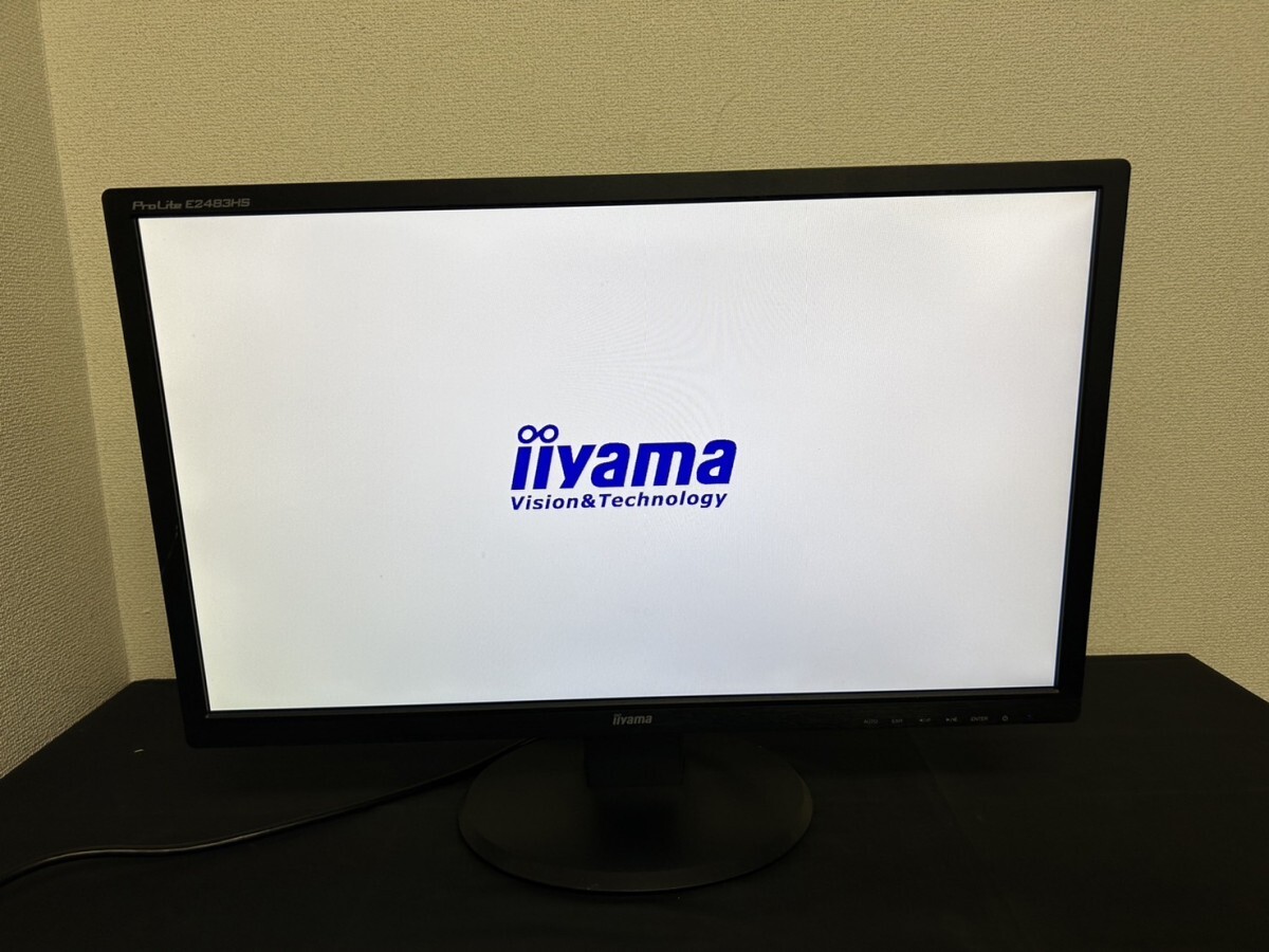 A3　iiyama　PL2483H　Pro Lite E2483HS　24インチ　ワイド液晶ディスプレイ　モニター　通電確認済み　現状品_画像1