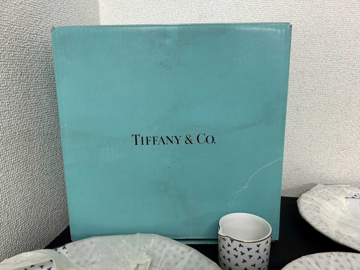 未使用保管品 A1 Tiffany＆Co. ティファニー 食器 12点 カップ 皿 ダンシングT プレート ブランド食器 元箱付 現状品の画像5
