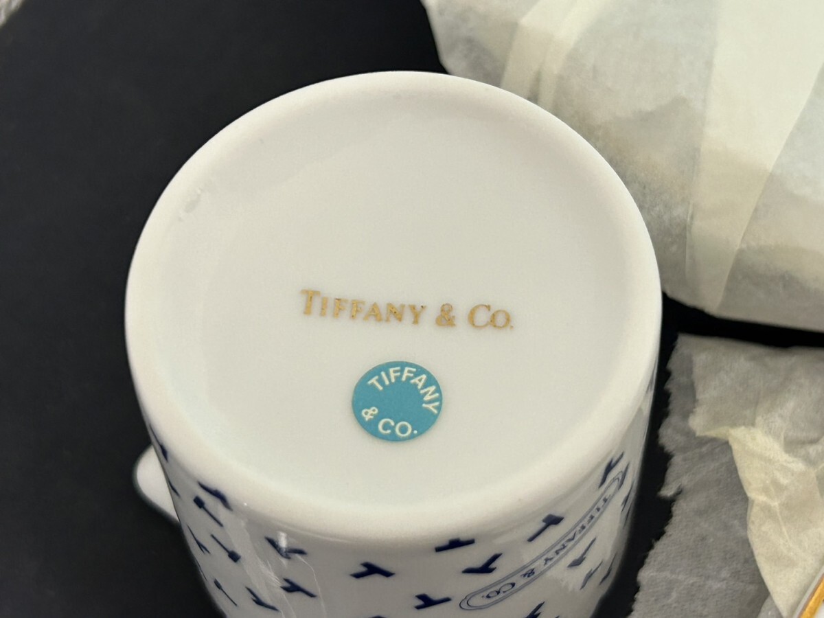 未使用保管品 A1 Tiffany＆Co. ティファニー 食器 12点 カップ 皿 ダンシングT プレート ブランド食器 元箱付 現状品の画像10