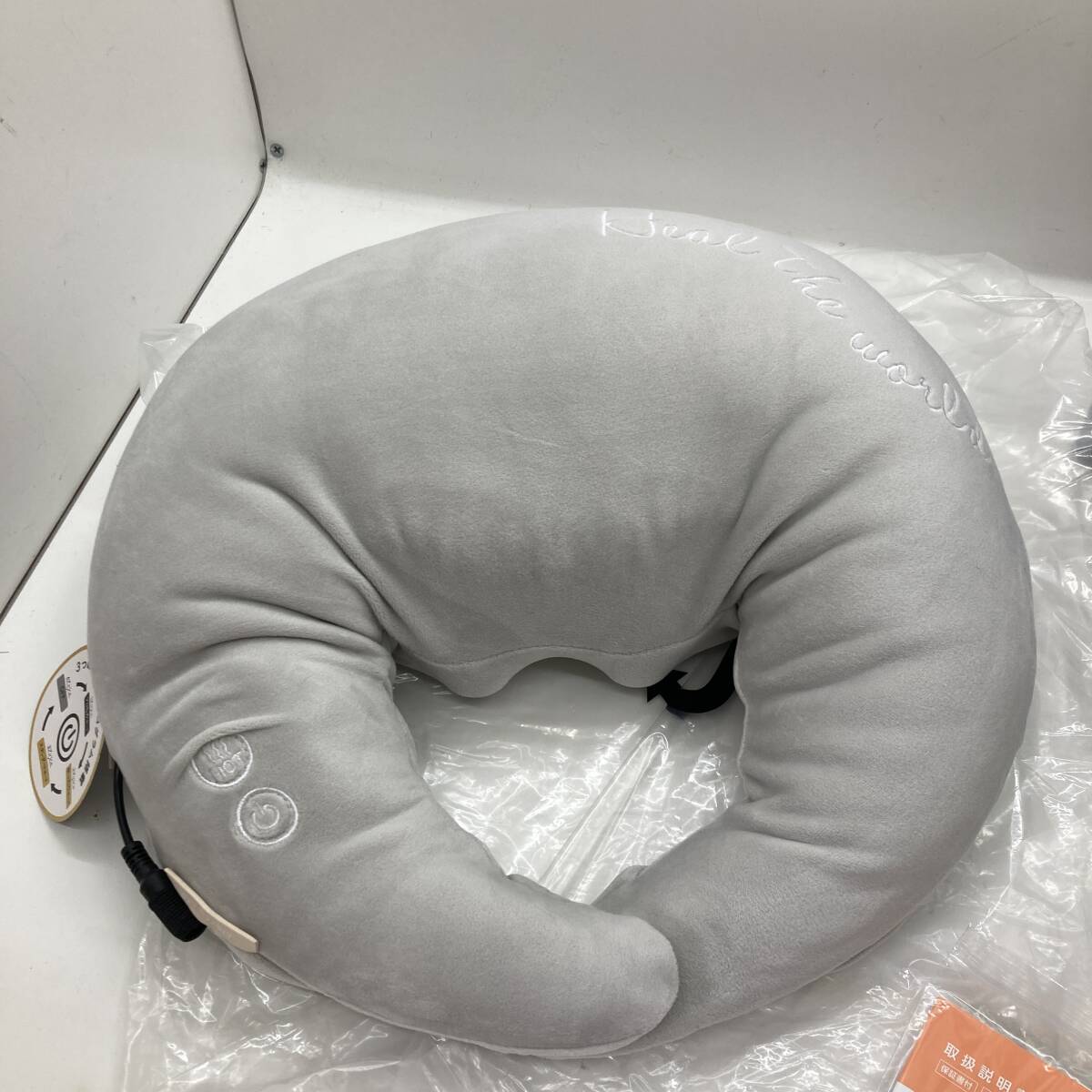 【１円～】MASSAGE PILLOW PRO AX-HXL391 gr グレー ルルド ホットネックマッサージピロー プロもみ【中古品】の画像5