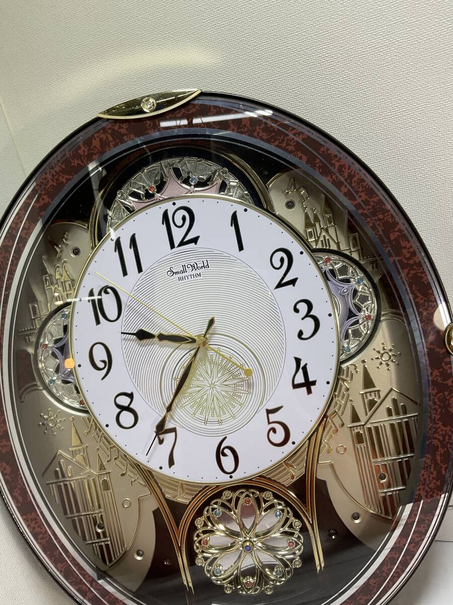 リズム時計 スモールワールド 電波時計 T08Y2G からくり時計 掛け時計の画像3