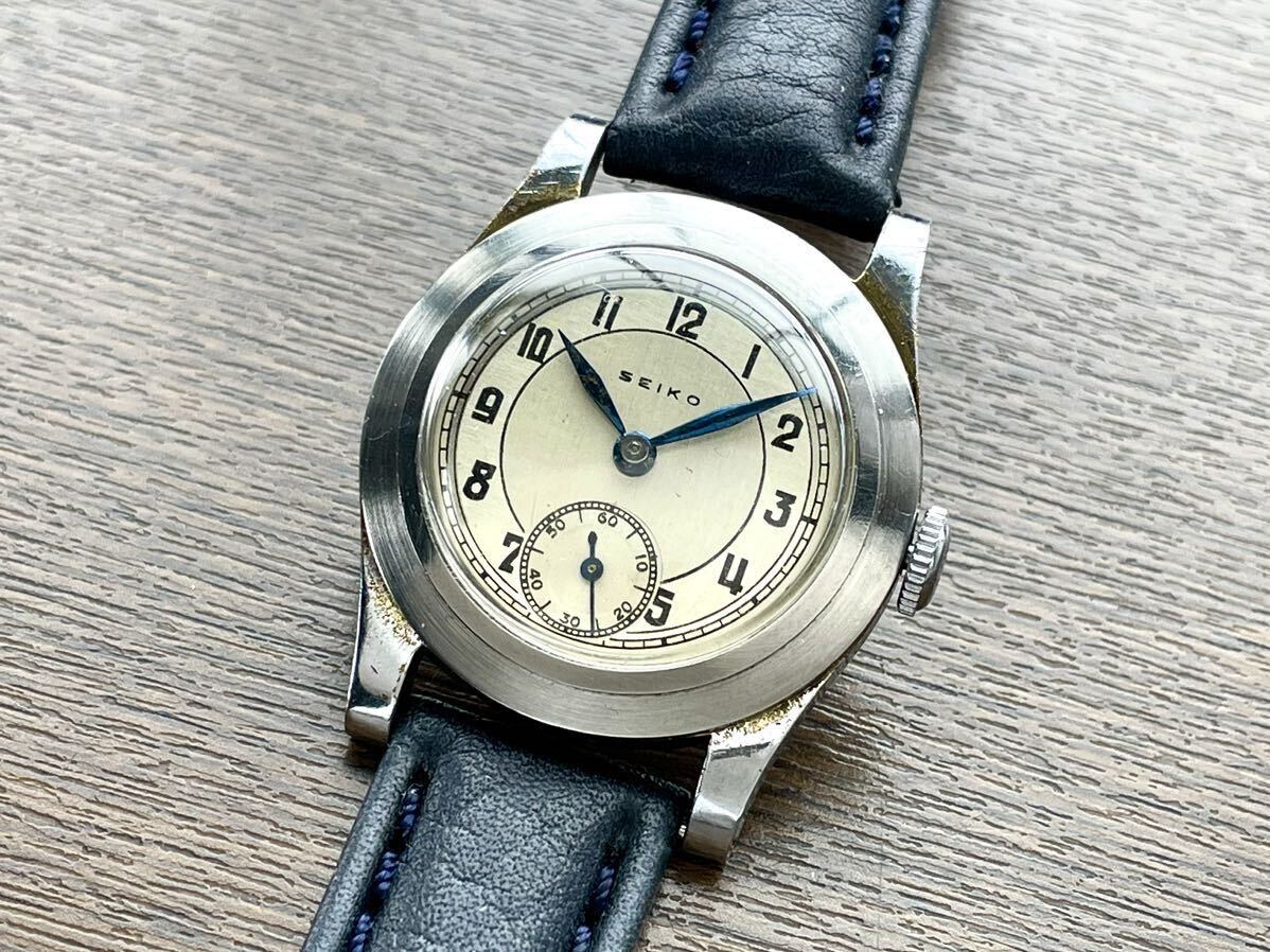 希少 ★ 精工舎 SEIKO セイコー 1940年代 ～ 新10A型 バナナムーブ 全数字文字盤 諏訪精工舎 スモセコ 手巻 動作品 検) 戦後 シントー の画像1