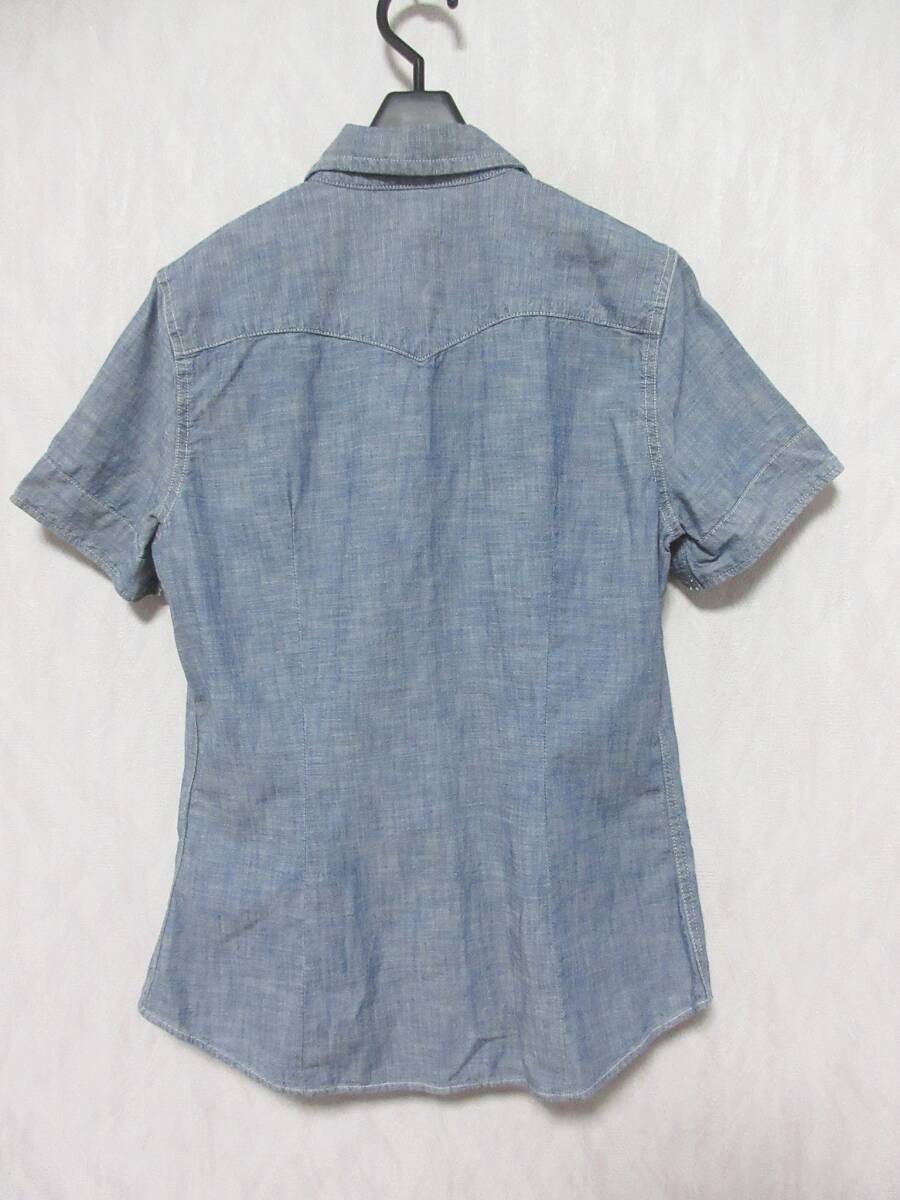 Levi's リーバイス 半袖 ワークシャツ レディース S ブルー系　　irmri yg5563_画像2