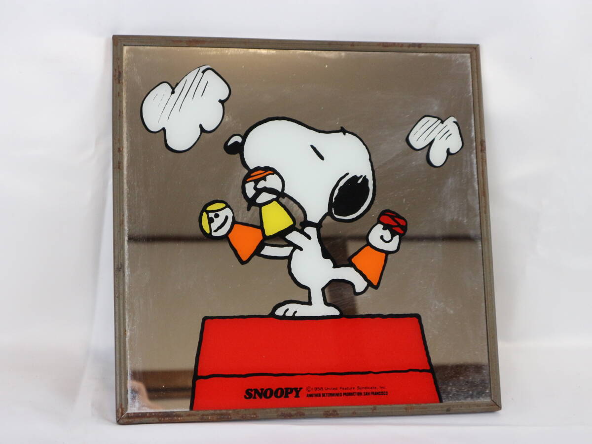 希少 当時物 SNOOPY/スヌーピー パブミラー/鏡 壁掛け 昭和レトロ アンティーク コレクション キャラクター 雑貨 80サイズ_画像2