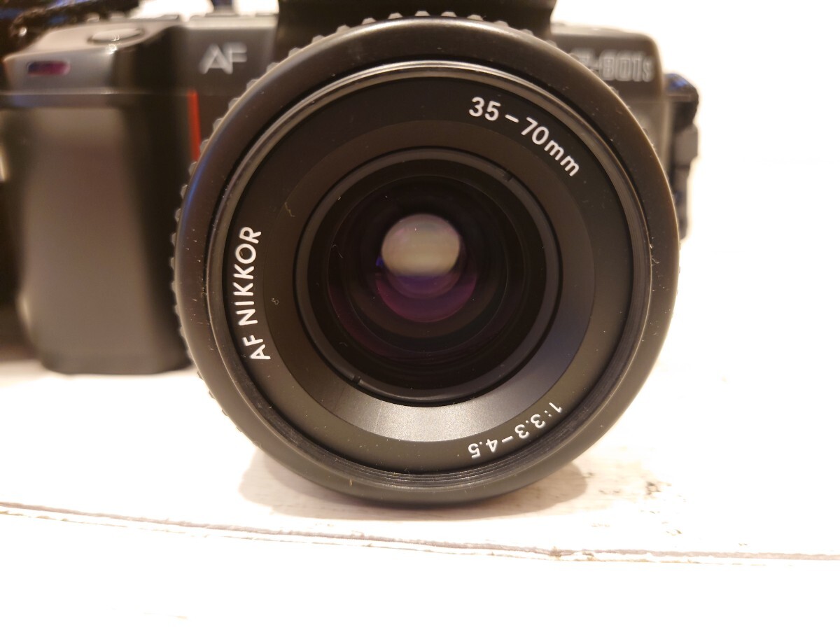sr1234 006 動作未確認 Nikon AF F-801s フィルムカメラ 一眼レフ ニコン 三脚 バッグ レンズ 付き カメラ 一眼 現状品 中古の画像7