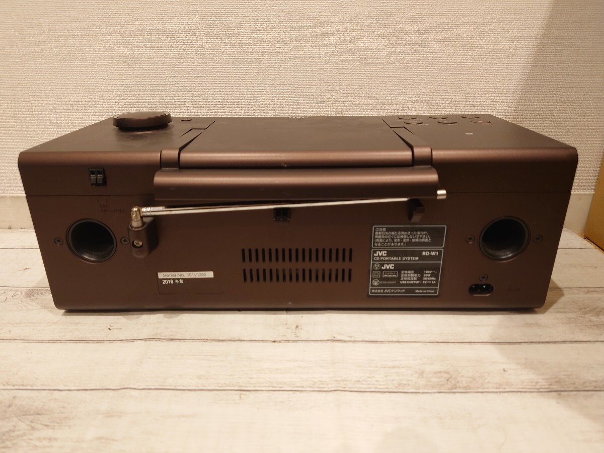 sr1234 055 動作品 美品 JVC CDポータブルシステム RD-W1 CDプレイヤー ラジオ 茶色系 家電 音響機器 オーディオ 現状品 中古の画像4