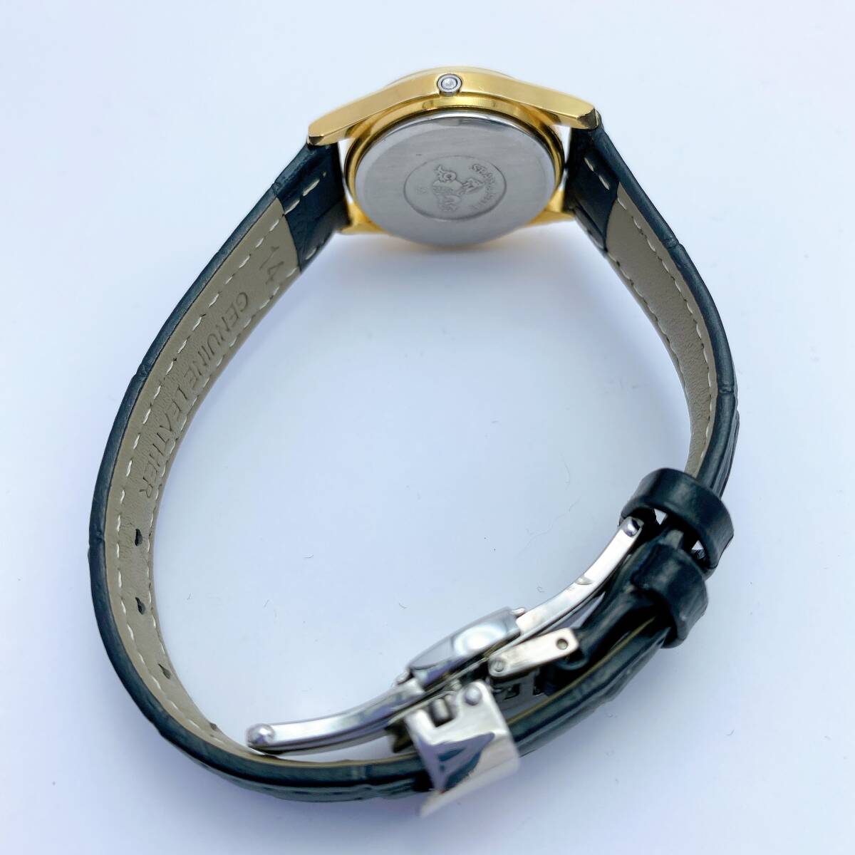 オメガ OMEGA シーマスター SEAMASTER 腕時計 クオーツ QZ ラウンド ゴールド文字盤 プッシュリューズ 1353 電池切れ ジャンク_画像5