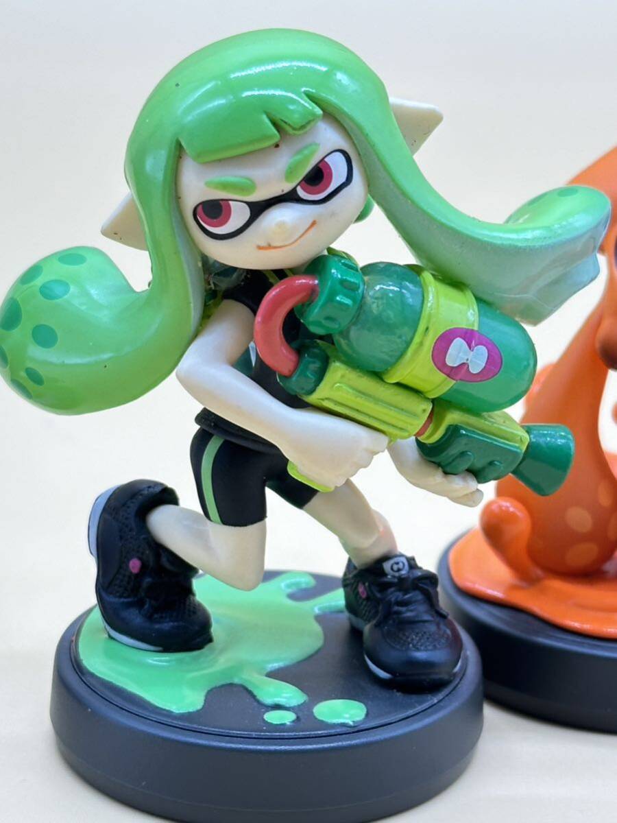 訳あり 初期化済 セット amiibo アミーボ スプラトゥーン フィギュア 限定 ライムグリーン ガール パープル ボーイ イカ オレンジ 任天堂 の画像5