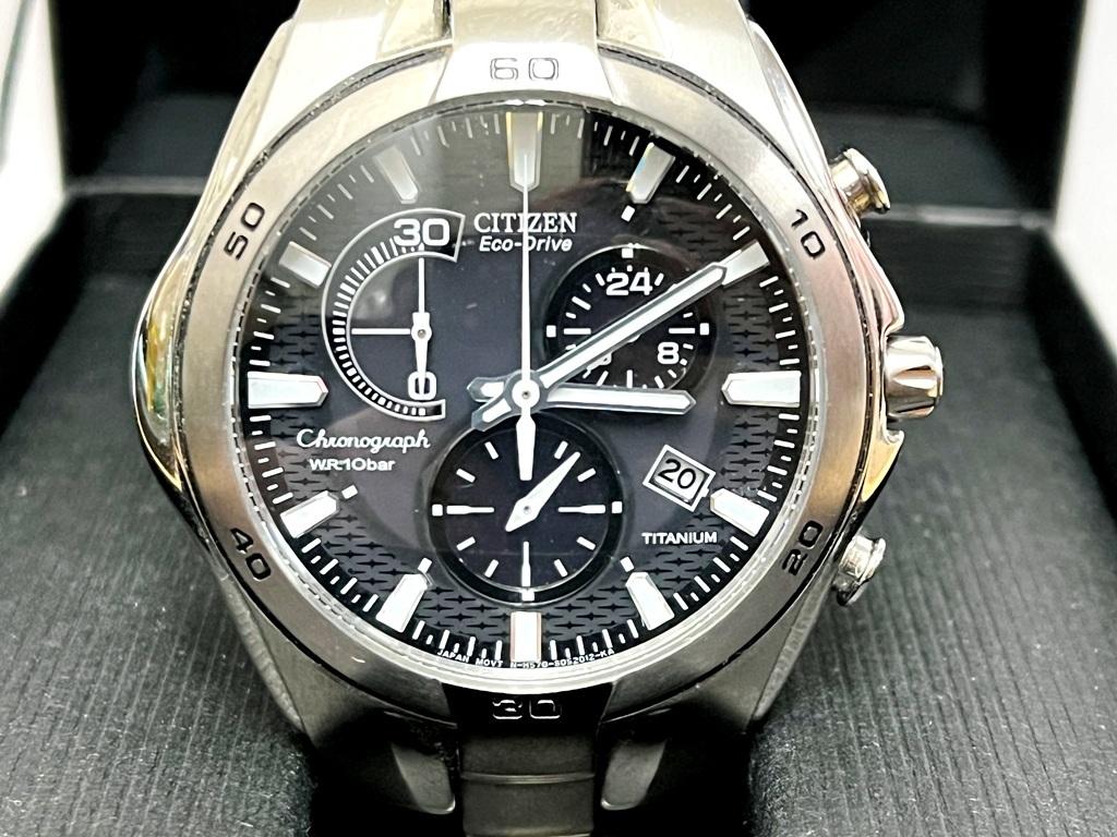 ☆CITIZEN/シチズン エコドライブ クロノグラフ H570-S030757 メンズ腕時計《現状稼働品/中古品》☆ の画像2