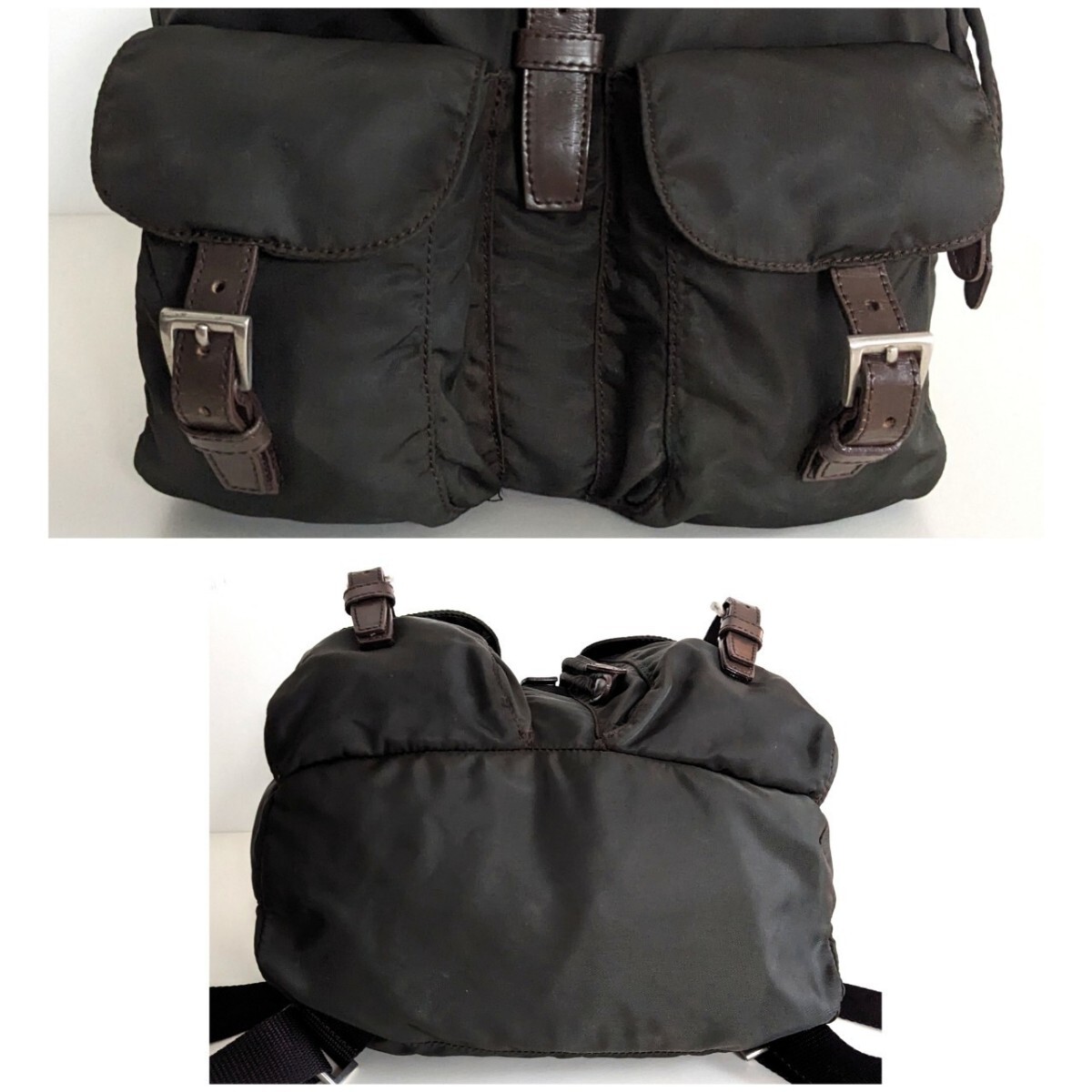 良品 プラダ ナイロン レザー 巾着 ミニリュック vintage バッグ 良品 プラダ ナイロン レザー 巾着 ミニリュック vintage バッグ