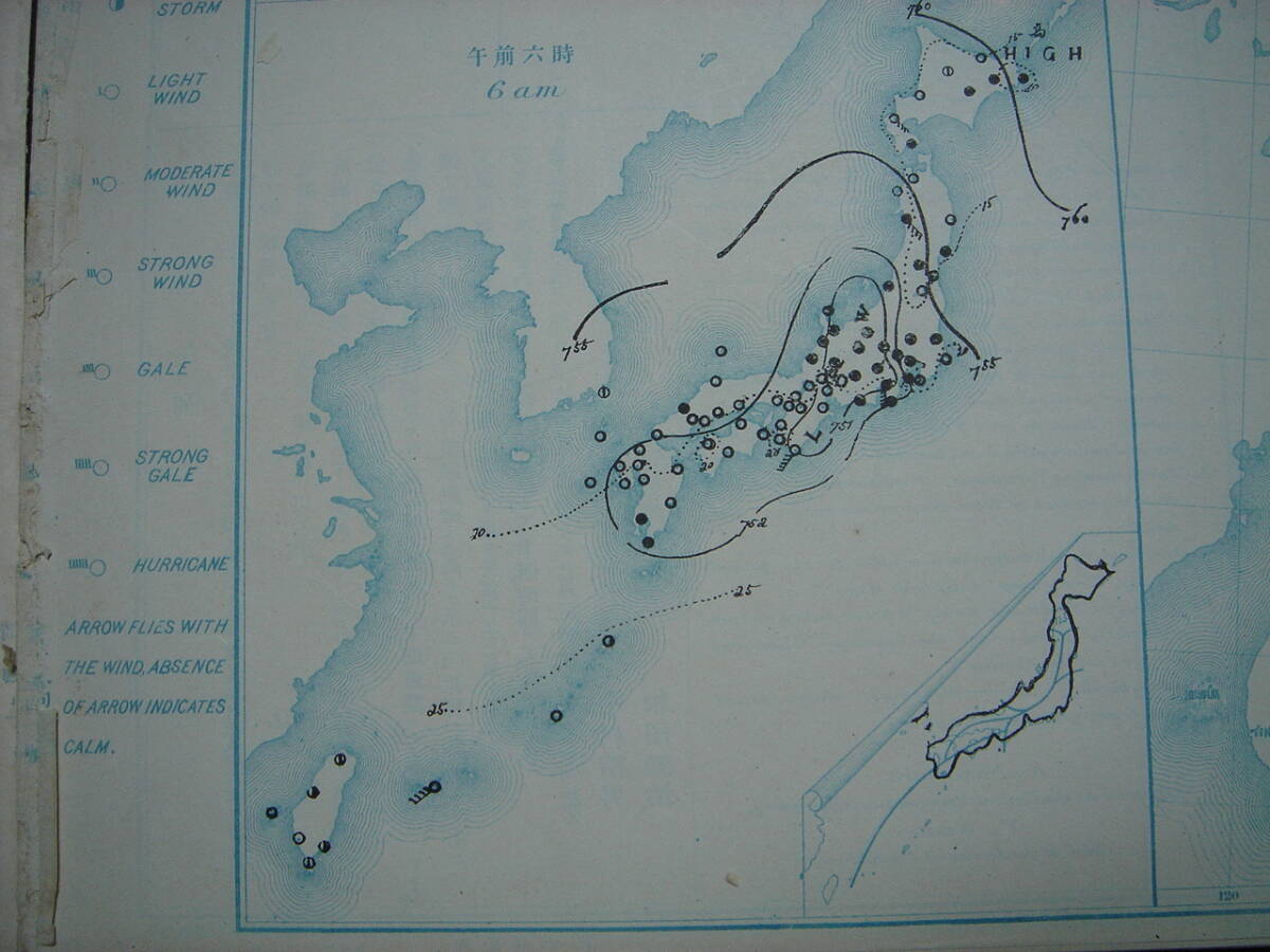 戦前 中央気象台発行大判天気図 明治34年7-9月期92枚一括■韓国朝鮮台湾中国支那満州天気予報データ大量■釜山仁川元山竹島鬱陵島台北の画像10