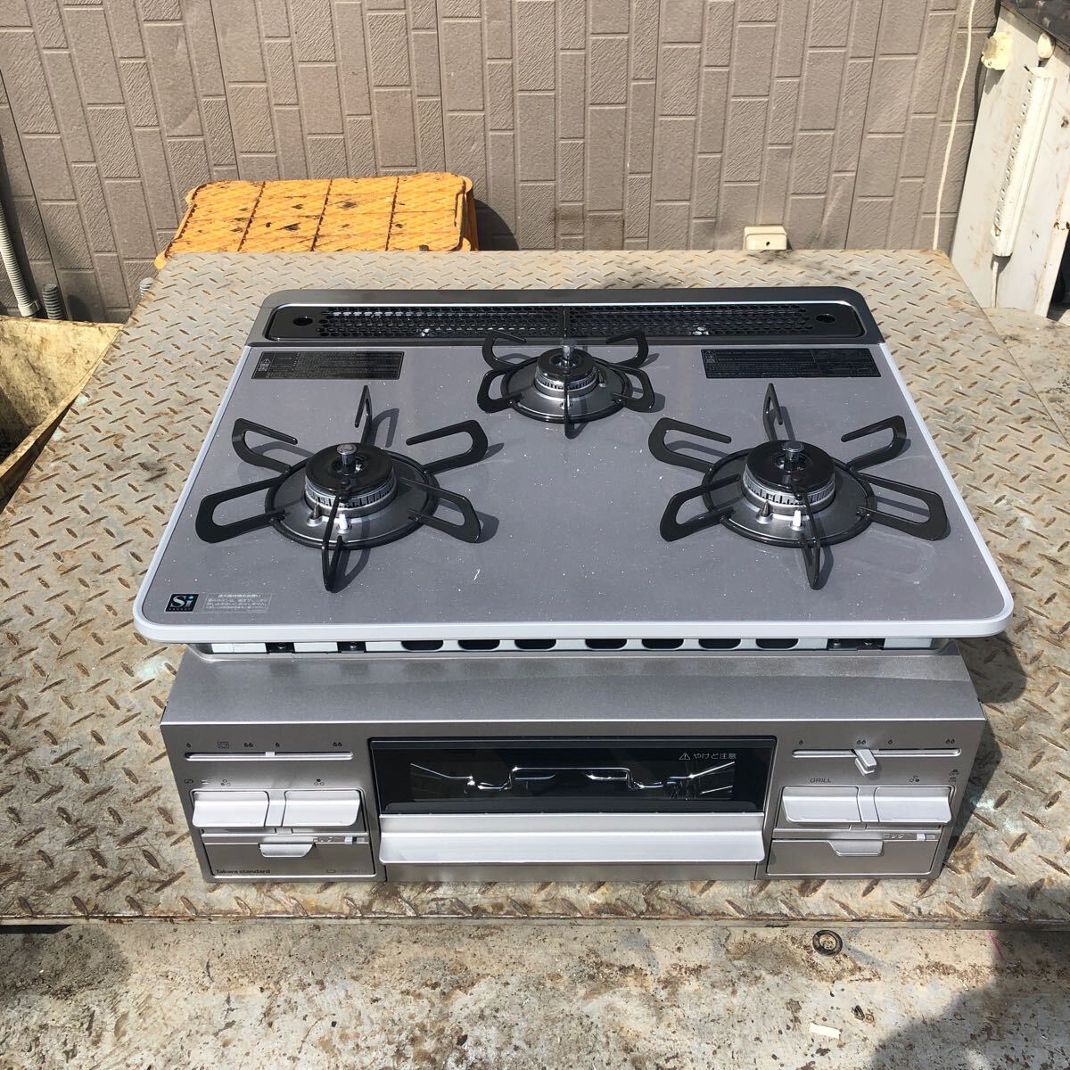  new goods unused Takara standard built-in gas portable cooking stove TN72WV60C-1 city gas both sides roasting grill double a little over heating power hyper gala skirt 60cm width 