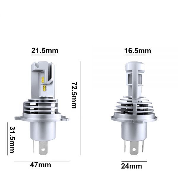 新車検対応 12000lm H4 Hi/Lo led ヘッドライト 車 バイク LEDバルブ 6500K Mini3 60W 2個セットの画像4