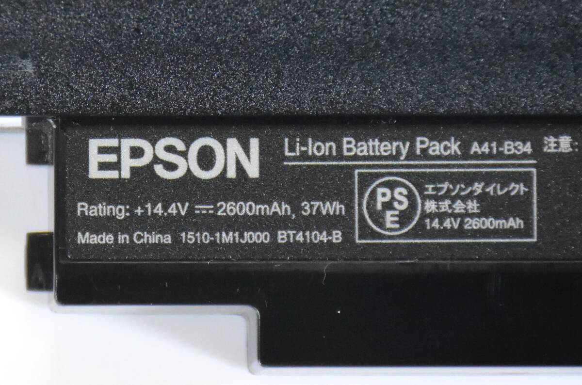 残容量50%以上充電可能/EPSON A41-B34 バッテリー/BT4104-B/NJ3900E, BT4102-B など対応 /14.4V 37Wh /中古の画像2