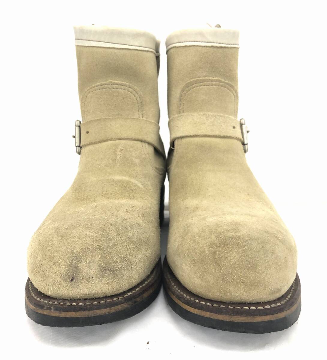 T04/147 CHIPPEWA original Chippewa original Short engineer boots black tag suede casual .-z shoes 9 1/2E beige 