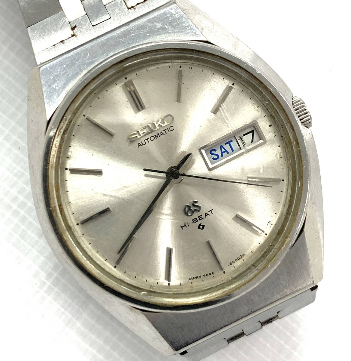 T04/166 GRAND SEIKO グランドセイコー HI-BEAT AUTOMATIC 時計 自動巻 アナログ腕時計 5646-8000 デイデイト メダリオン SSの画像2