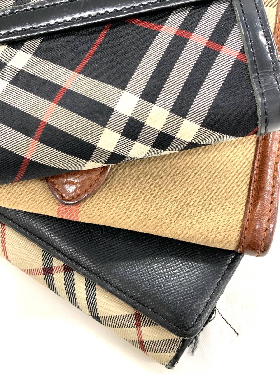 T04/078 BURBERRY バーバリー 財布セット 9点 ノバチェック柄 ラウンドファスナー 財布 二つ折り財布 長財布 など レッド/グリーン/他の画像10