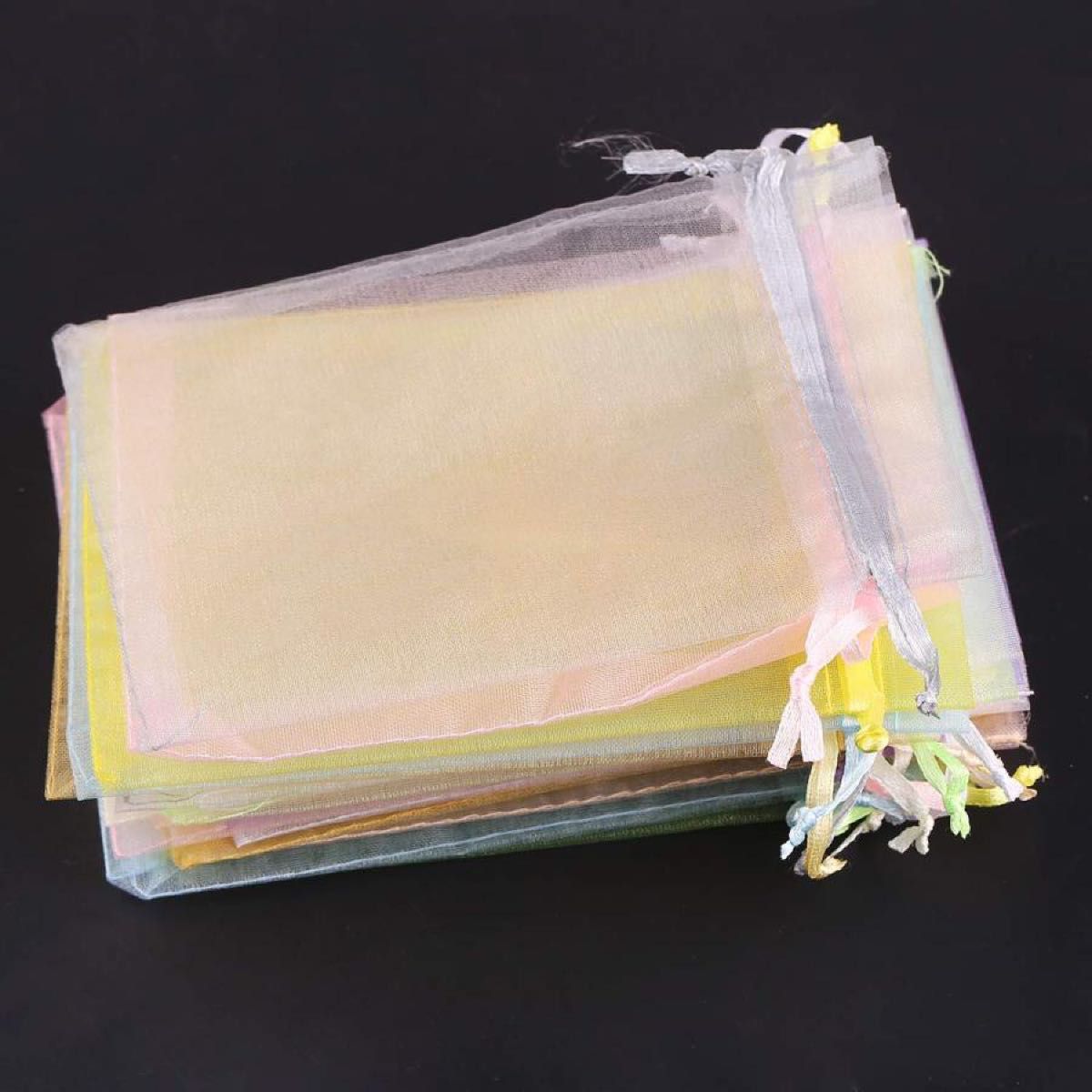 巾着袋 オーガンジー ラッピング 袋 10×15CM 共20枚 ポプリ 包装 プレゼント ギフト 透明 無地 小物入れ (10色）
