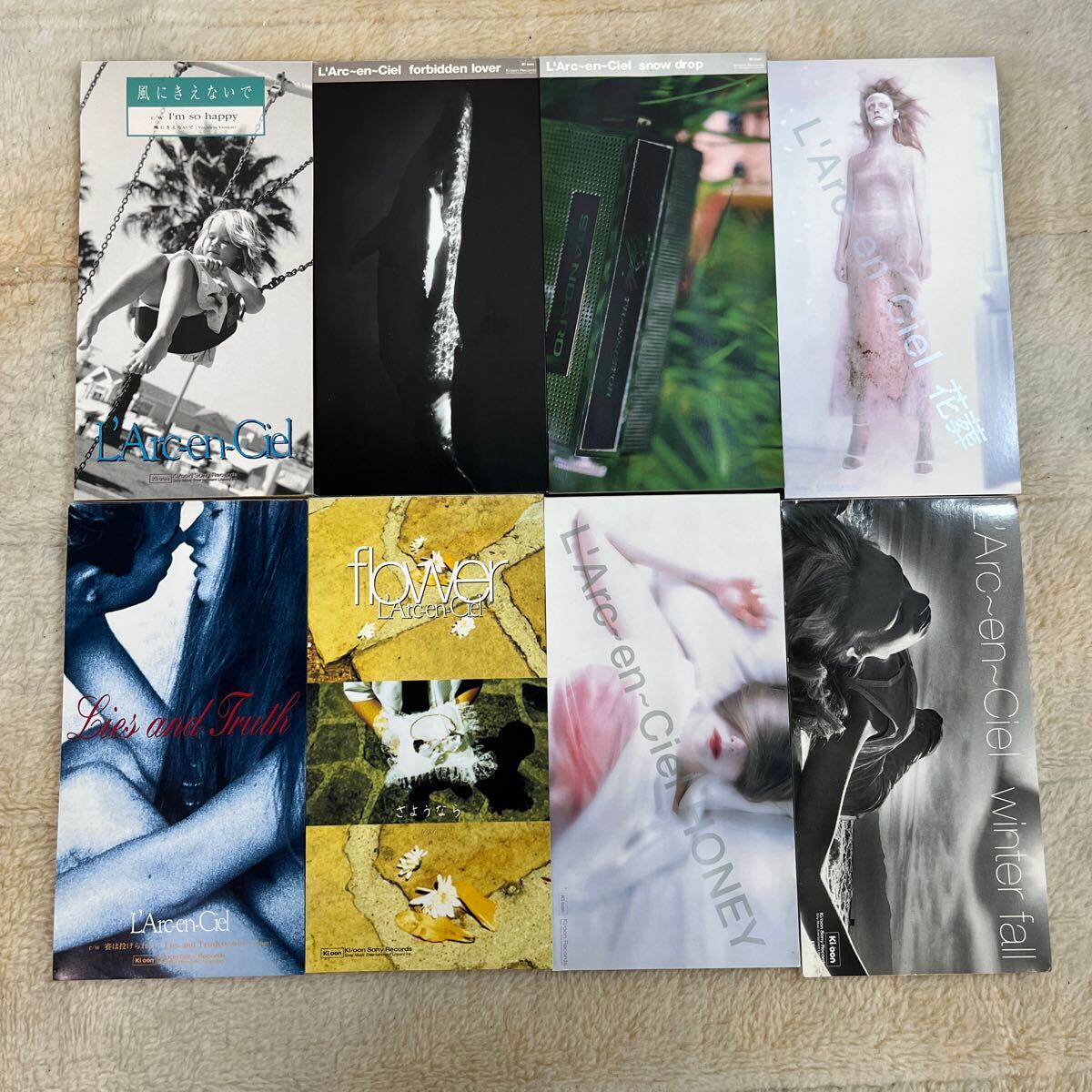 【送料込】8㎝シングルCD L'Arc-en-Ciel 8枚セット ラルクアンシエル flower/winter fall/HONEY/snow drop/花葬/風に消えないで他_画像1