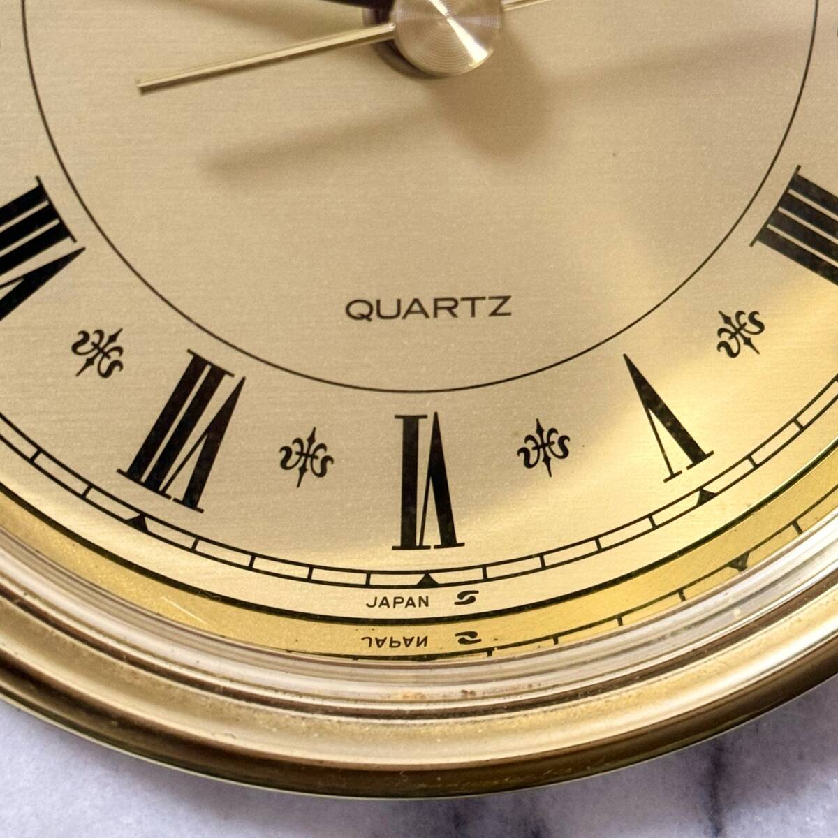 【送料無料】本物大理石 高級 SEIKO セイコー 置時計 日本製 置き時計 クオーツ 天使 Quartz QZ255T 金メッキ 豪華 アンティーク アナログの画像4