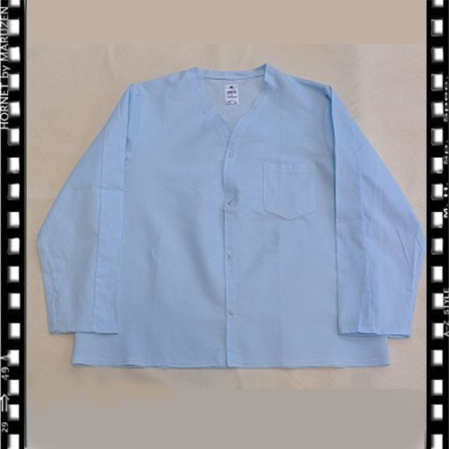アメリカ軍放出実物新品　パジャマトップ　ライトブルーLサイズ新品スリーピングシャツ長袖_画像1