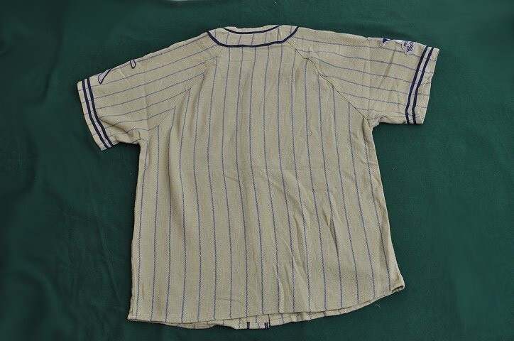 Baseball Team ユニフォーム　ベースボールシャツ　GRAYS　 サンド＆ネイビーストライプサイズM新品_画像2