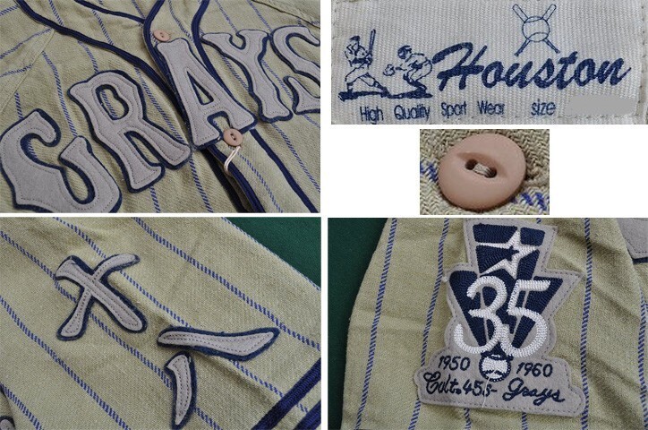 Baseball Team ユニフォーム　ベースボールシャツ　GRAYS　 サンド＆ネイビーストライプサイズM新品_画像6