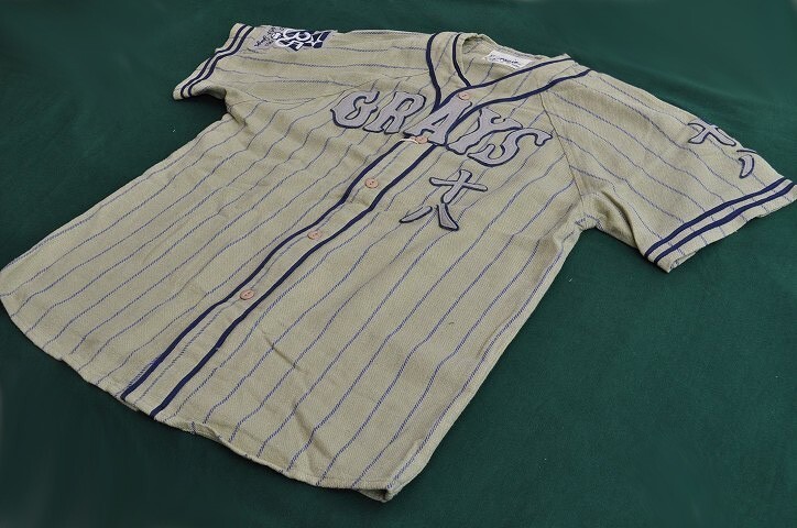 Baseball Team ユニフォーム　ベースボールシャツ　GRAYS　 サンド＆ネイビーストライプサイズM新品_画像8