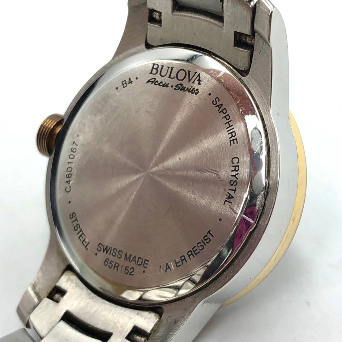 BCm173I 60 箱付き BULOVA 65R152 ブローバ シェル文字盤 腕時計 ゴールドカラー サファイアクリスタル ダイヤモンド ダイヤベゼル_画像7