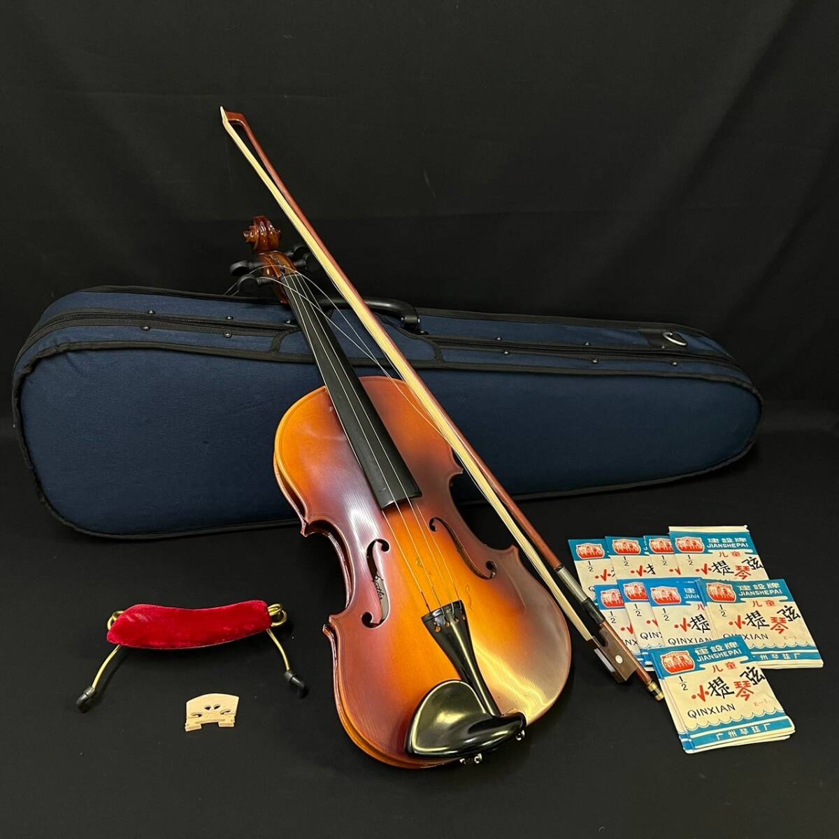 BCg311I 120 Bestler ベスラー ヴァイオリン 上海 中国 茶色 ハードケース 弓 あご当て 付 バイオリン 弦楽器 楽器 Shanghai_画像1