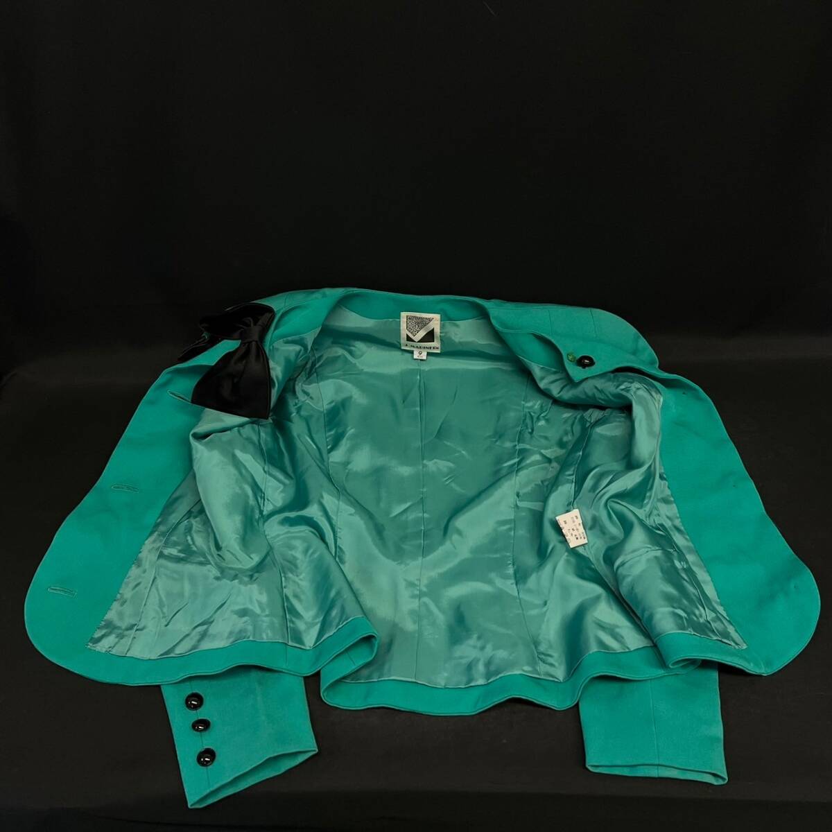 BCg317ハ 80 J.MARINE ジェイ マリン スカートスーツ サイズ9 グリーン系 セットアップ レディース MARINER マリナー 服 洋服_画像5