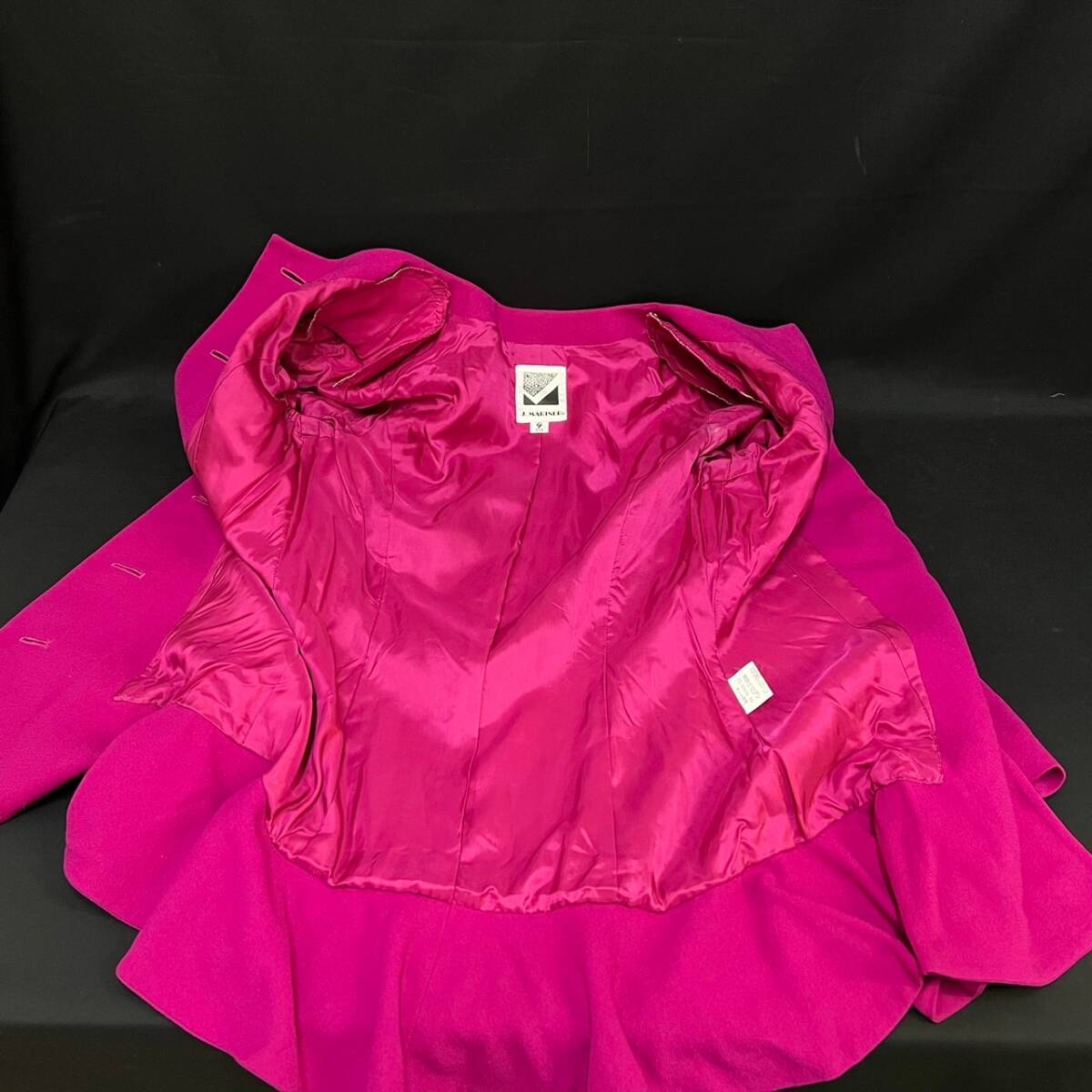 BCg079ハ 80 J.MARINE ジェイ マリン スカートスーツ サイズ9 ピンク リボン ノーカラー セットアップ 服 洋服 レディース J.MARINERの画像5