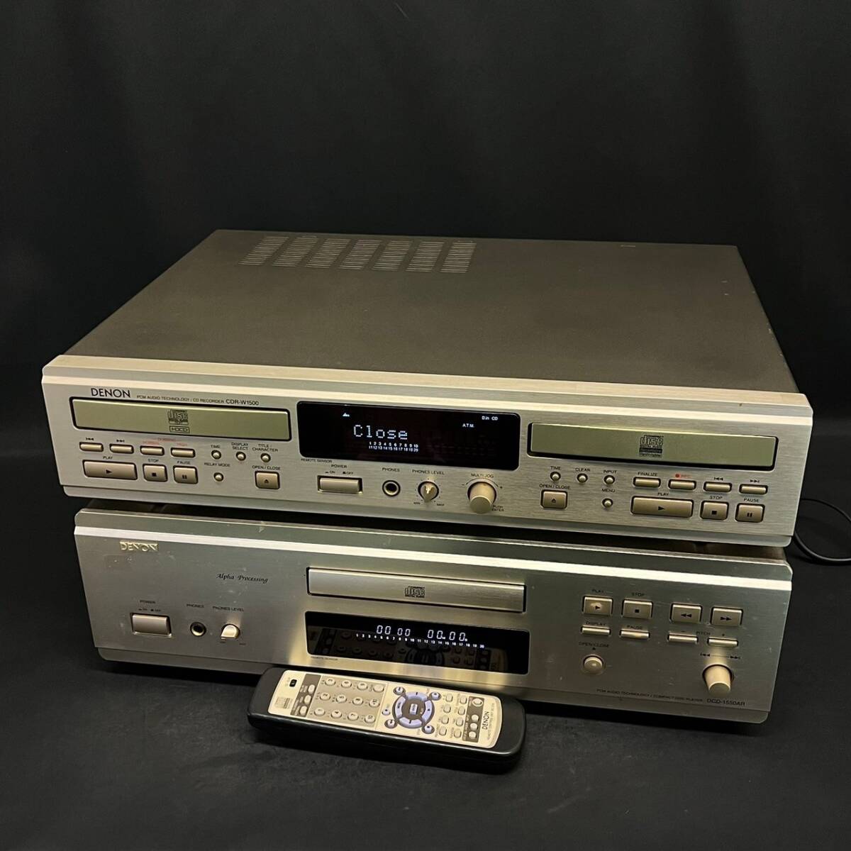 BDd126R 120 DENON 2点 まとめ DCD-1550AR CDR-W1500 CDプレーヤー CDレコーダー RC-278 リモコン付 オーディオ機器の画像1